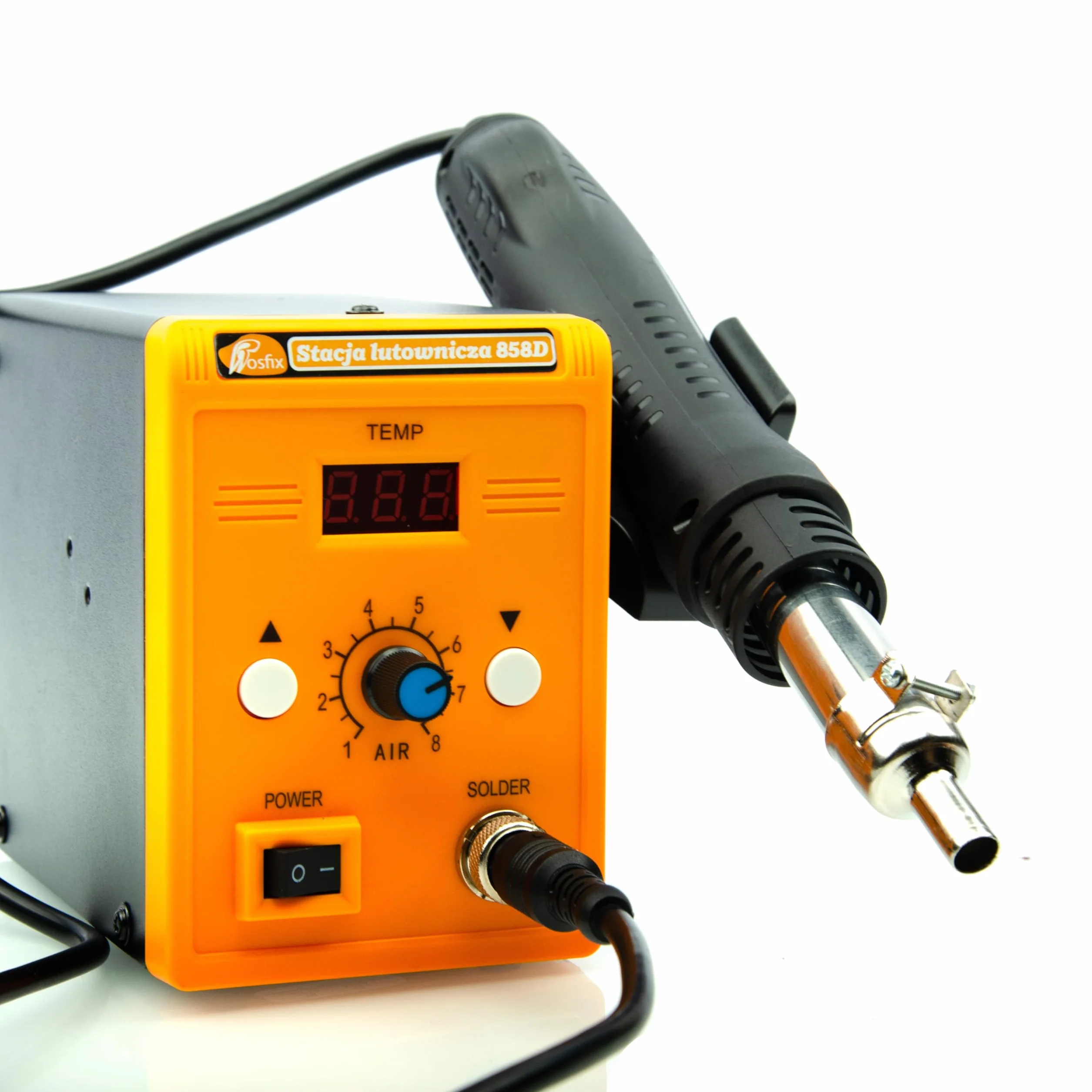 Stacja lutownicza Hot-Air 858D + pistolet do nitowania z tworzywa sztucznego w walizce + 200 nitów – wszechstronne narzędzia do naprawy elektroniki i montażu tworzywa sztucznego – Rosfix 858D
