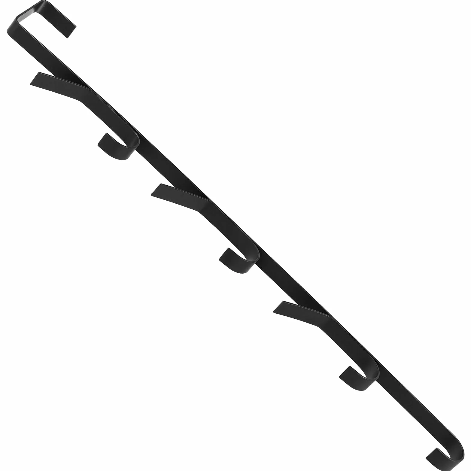 6 sztuk garderoby na drzwi do zawieszenia, długość 42 cm, pionowe haczyki na drzwi z 7 haczykami, czarne wieszaki na ubrania do łazienki, sypialni