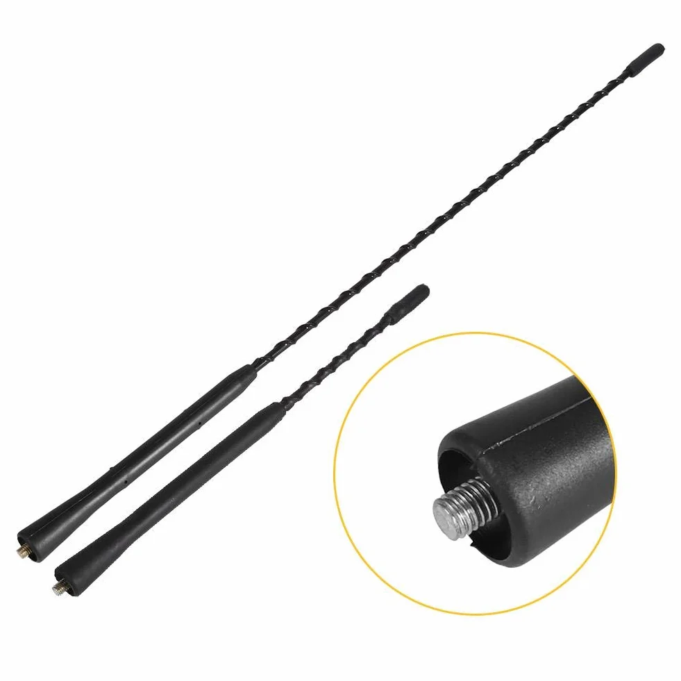 Uniwersalna antena radiowa do samochodu, wzmacniacz anteny FM AM, maszt dachowy, antena biczowa odbiorcza, wkręcane samochodowe radio stereo (40 cm)