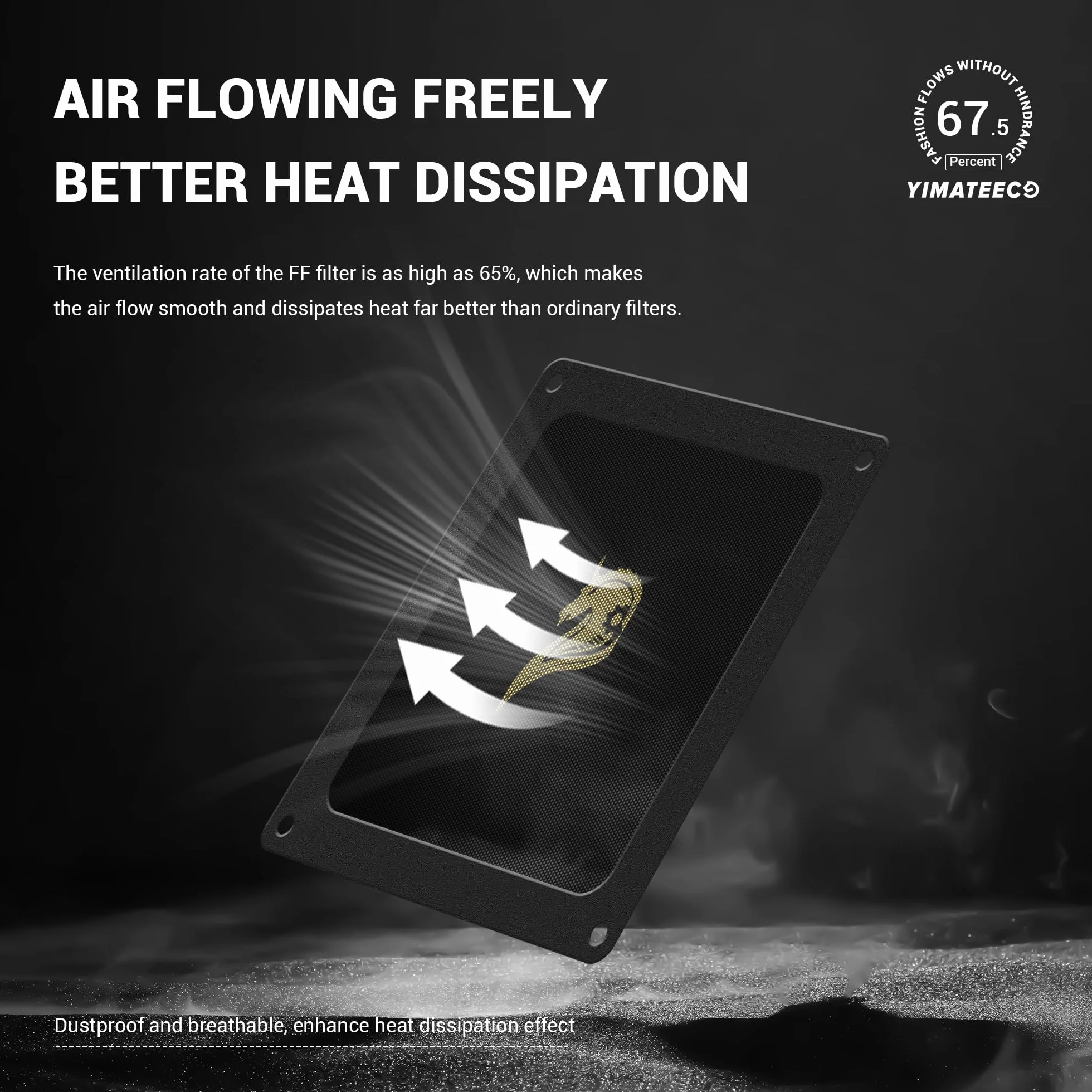 Wentylator filtr przeciwpyłowy 90 mm PC magnetyczna osłona kratka