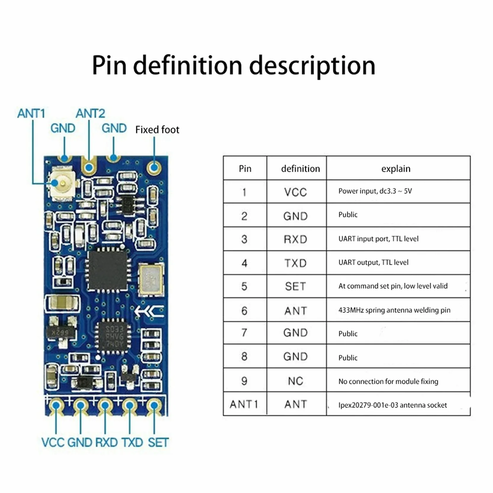 8X -12 433 MHz SI4463 moduł do bezprzewodowego interfejsu szeregowego 1000M Wymiana Bluetooth HC12