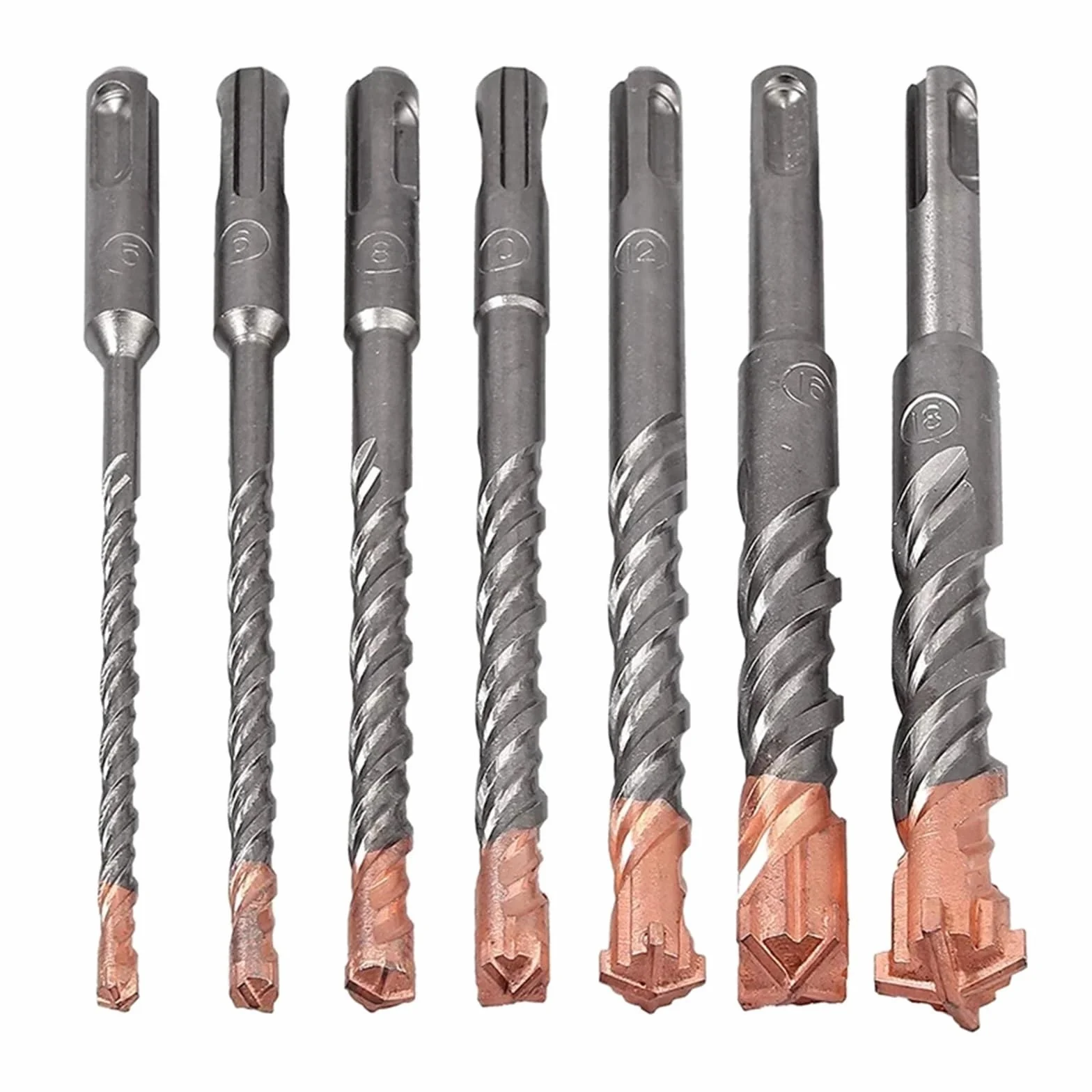 Zestaw wierteł udarowych SDS Plus z 4 ostrzami, długość 160 mm i 200 mm, do bloczków betonowych, bloczków kamiennych, granitu(6-16mm-200mm)