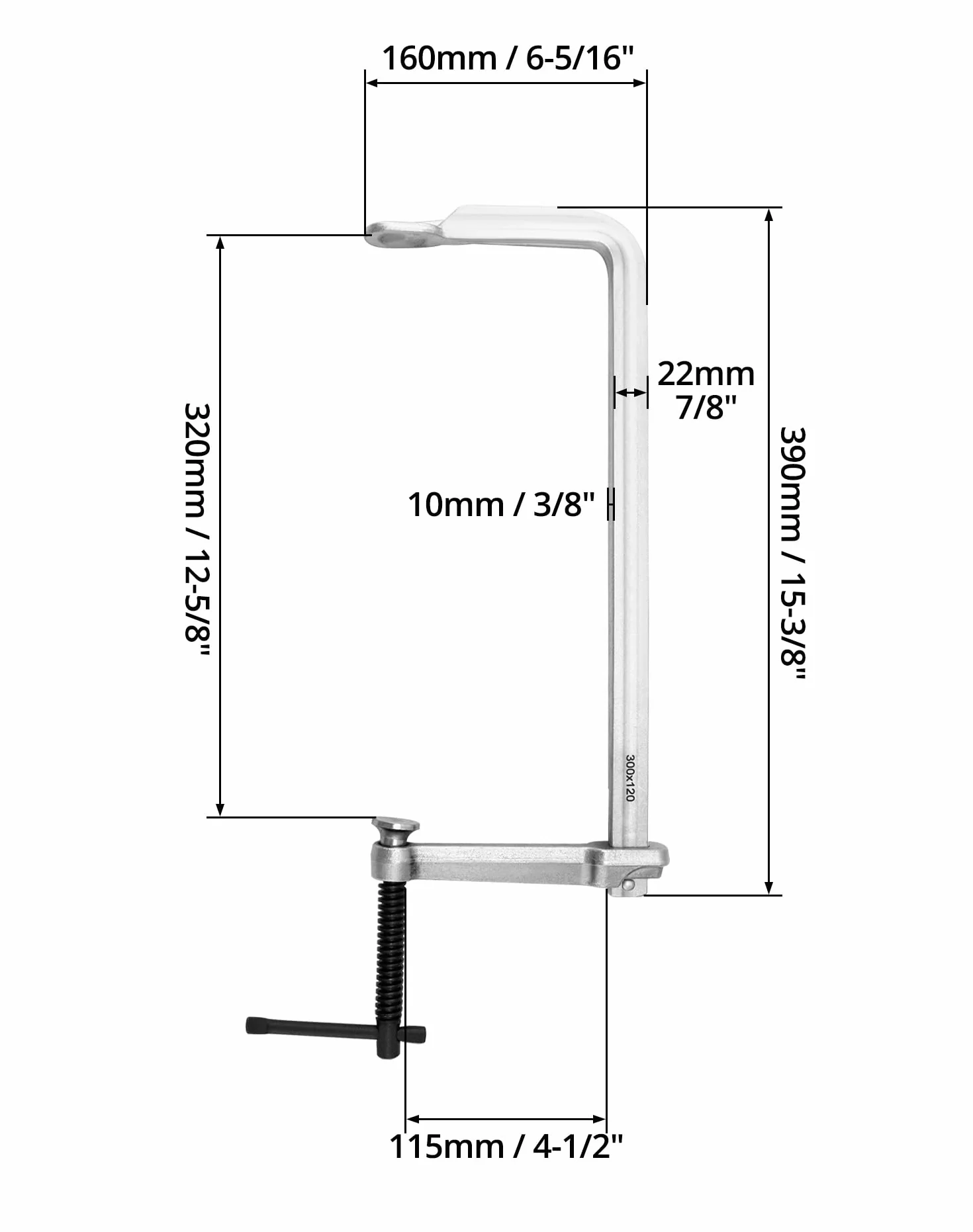 QWORK® 4 Pack zaciski śrubowe Heavy Duty F zacisk 300mm x 120mm gardła narzędzia do obróbki drewna