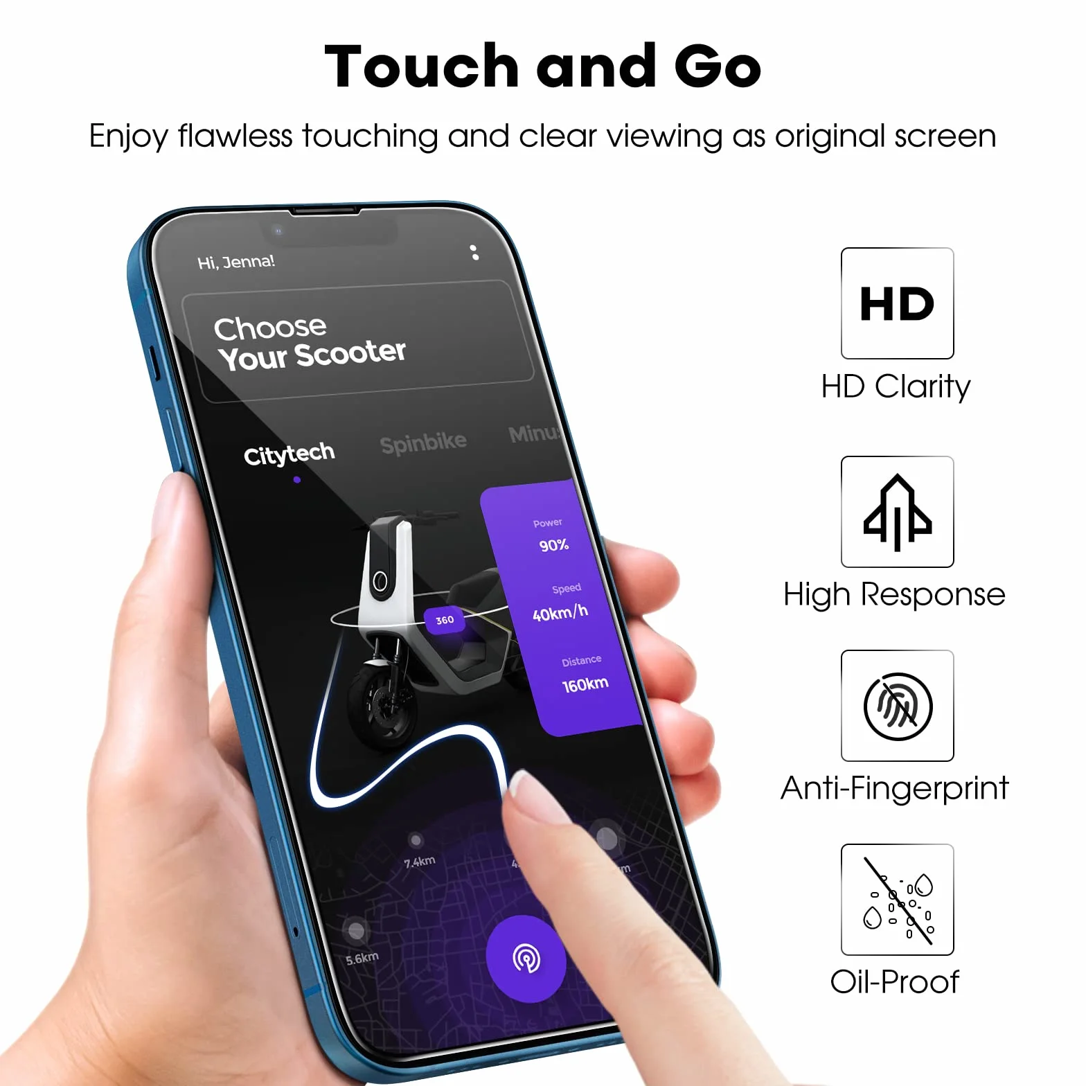 JETech Ochraniacz Ekranu dla iPhone 17e (2026) / iPhone 16e / iPhone 13/13 Pro, Screen Protector z Szkło Hartowane Film Folia z Narzędzie Łatwej Instalacji, 6,1 Cala Wyświetlacz, 3 Sztuki