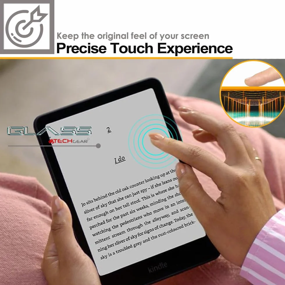 TECHGEAR Szklana osłona ekranu do Amazon Kindle Paperwhite 2024 12. generacji Signature Kids Colorsoft, szkło hartowane, krystalicznie czystość, odporna