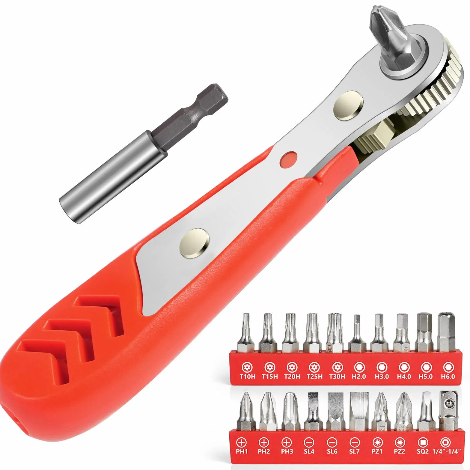OSDUE Śrubokręt z grzechotką - 110 mm mini klucz grzechotkowy 1/4" magnetyczny śrubokręt z grzechotką podwójny przenośny wielofunkcyjny śrubokręt magnetyczny