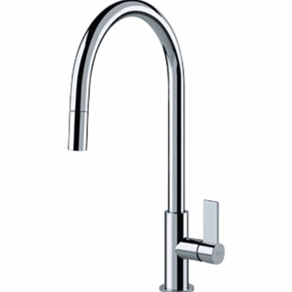 Franke 115.0373.945 Chromowany kran kuchenny z wyciąganą wylewką - czarny/szary