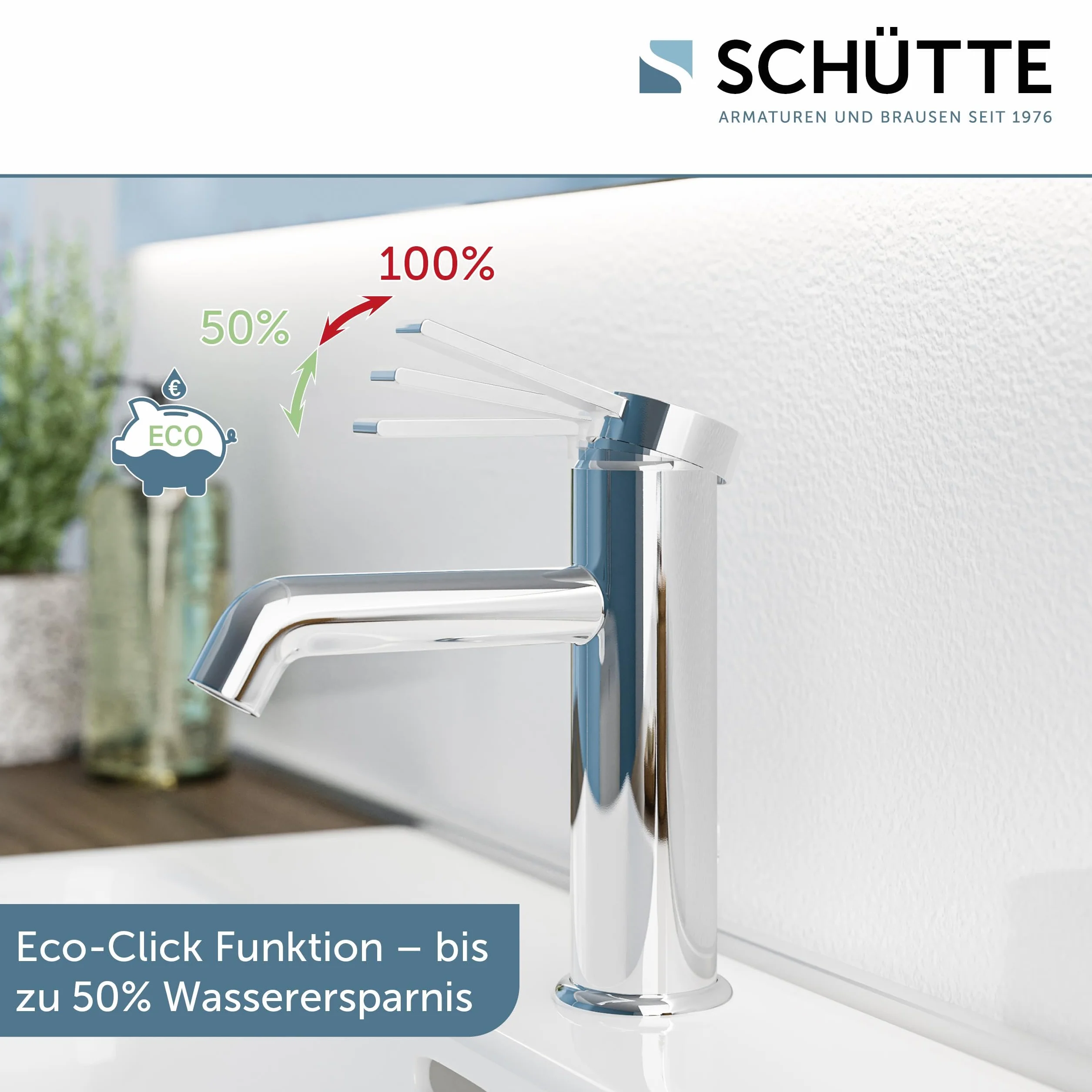 SCHÜTTE Bateria umywalkowa LOS ANGELES 33100, kran łazienkowy z zestawem odpływowym, armatura łazienkowa, jednouchwytowa bateria łazienkowa z korkiem odpływowym, bateria mieszakowa, umywalka, chrom