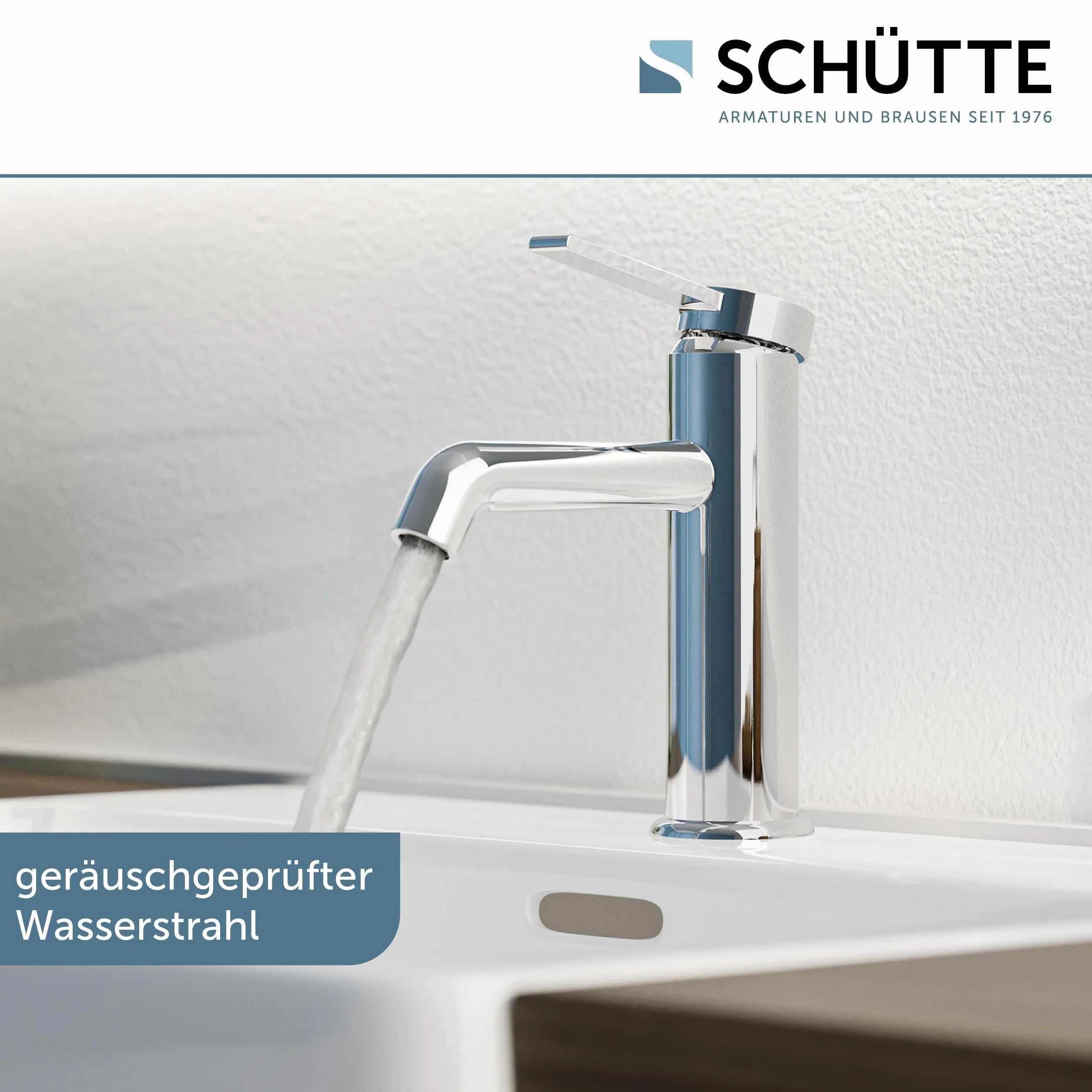 SCHÜTTE Bateria umywalkowa LOS ANGELES 33100, kran łazienkowy z zestawem odpływowym, armatura łazienkowa, jednouchwytowa bateria łazienkowa z korkiem odpływowym, bateria mieszakowa, umywalka, chrom