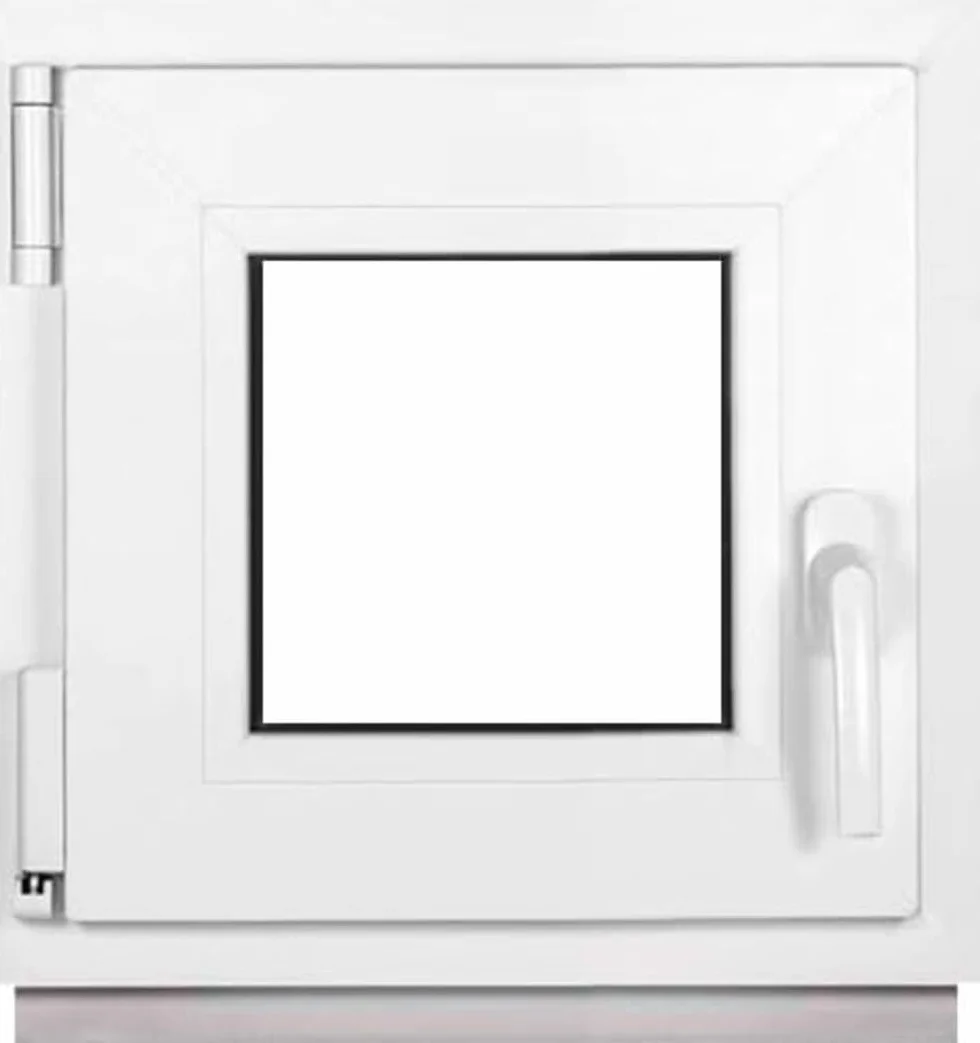 Okno do piwnicy firmy Framex – okno z tworzywa sztucznego, białe, szer. x wys. 400 x 400 mm – okno garażowe / domek ogrodowy, 40 x 40 cm (szer. x wys.), podwójne przeszklenie, funkcja DIN z prawej