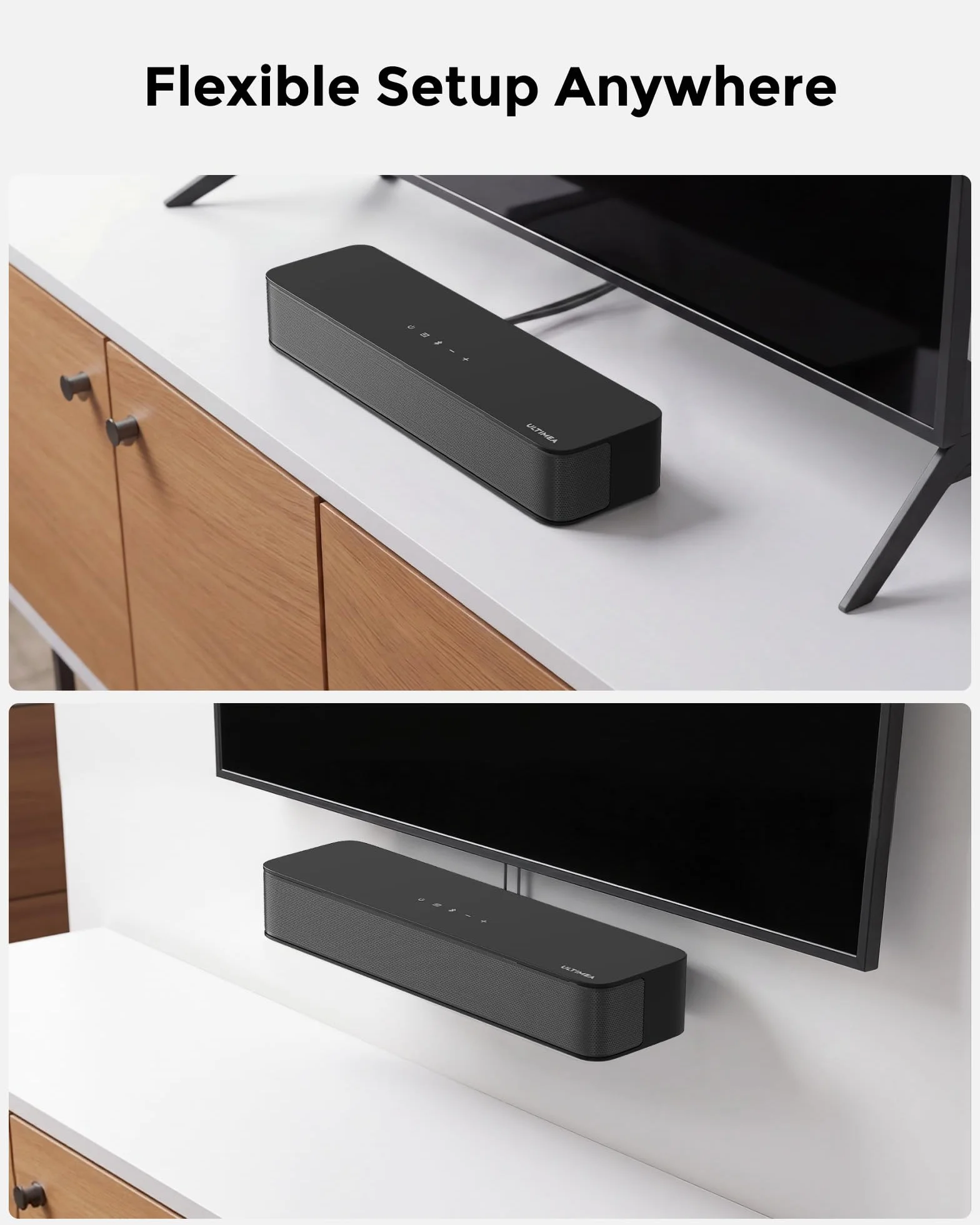 ULTIMEA Solo B30 2.1 Kompaktowy soundbar 120W Bluetooth 5.3 wbudowany subwoofer 16 cali
