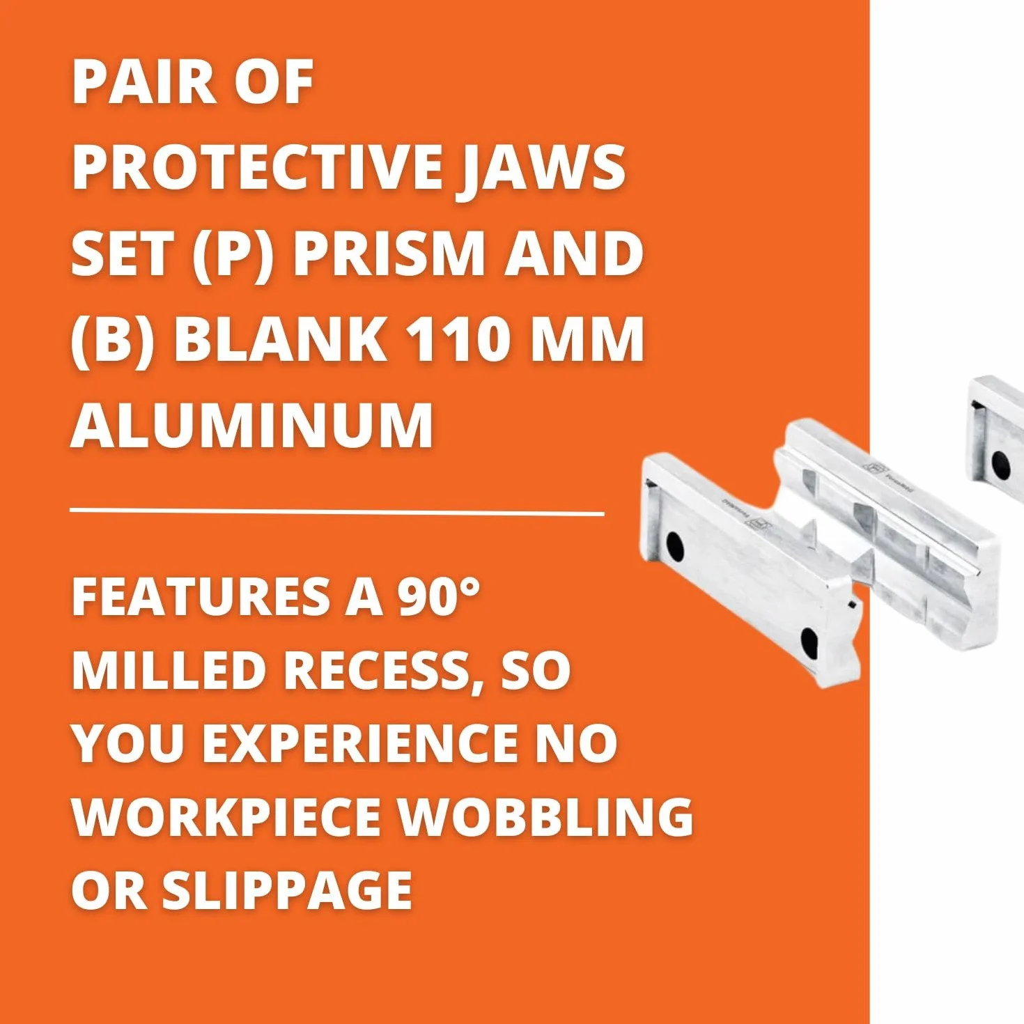 FEIN Zestaw 110 mm aluminiowych płaskich szczęk ochronnych (P), bezpieczne mocowanie, długa żywotność i ochrona materiały