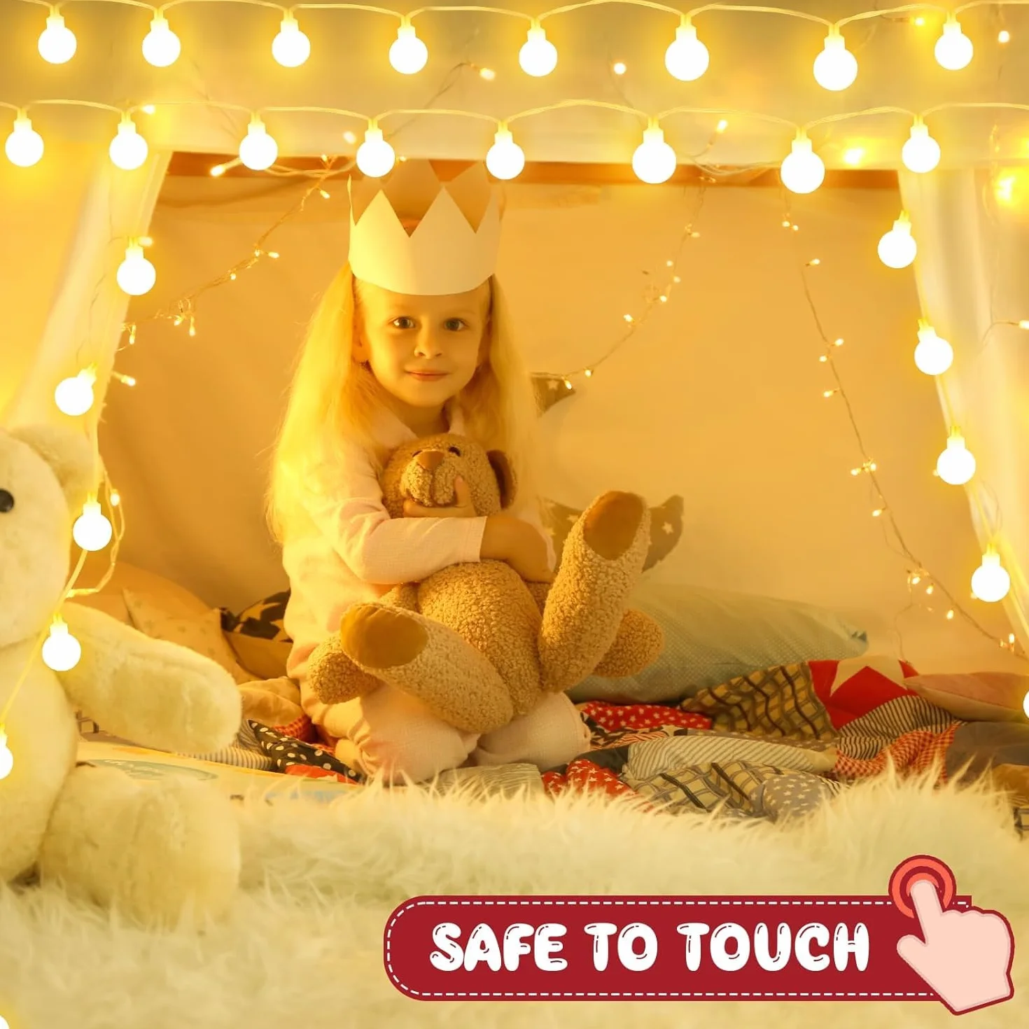cshare Łańcuch świetlny LED na zewnątrz, 6 m, 40 diod LED, łańcuch świetlny z timerem, wodoszczelność IP65, do ogrodu, na kemping, Boże Narodzenie, do dekoracji wewnątrz i na zewnątrz, ciepła biel