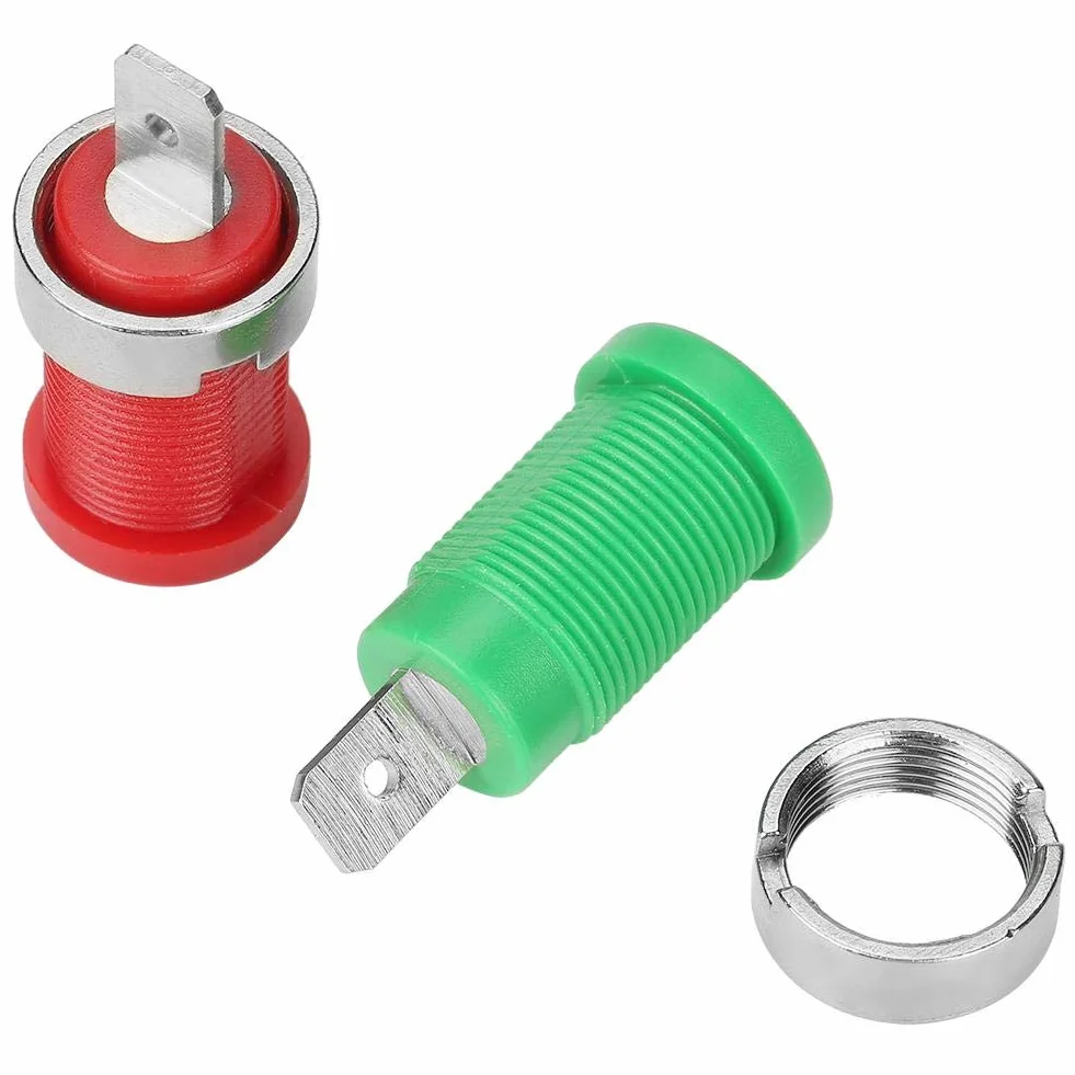 10pcs Prise Banane Jack Couleur Mixte Connecteurs Fiche Banane 4.0mm Connecteur pour montage sur Panneau Prise de Reliure de Sonde