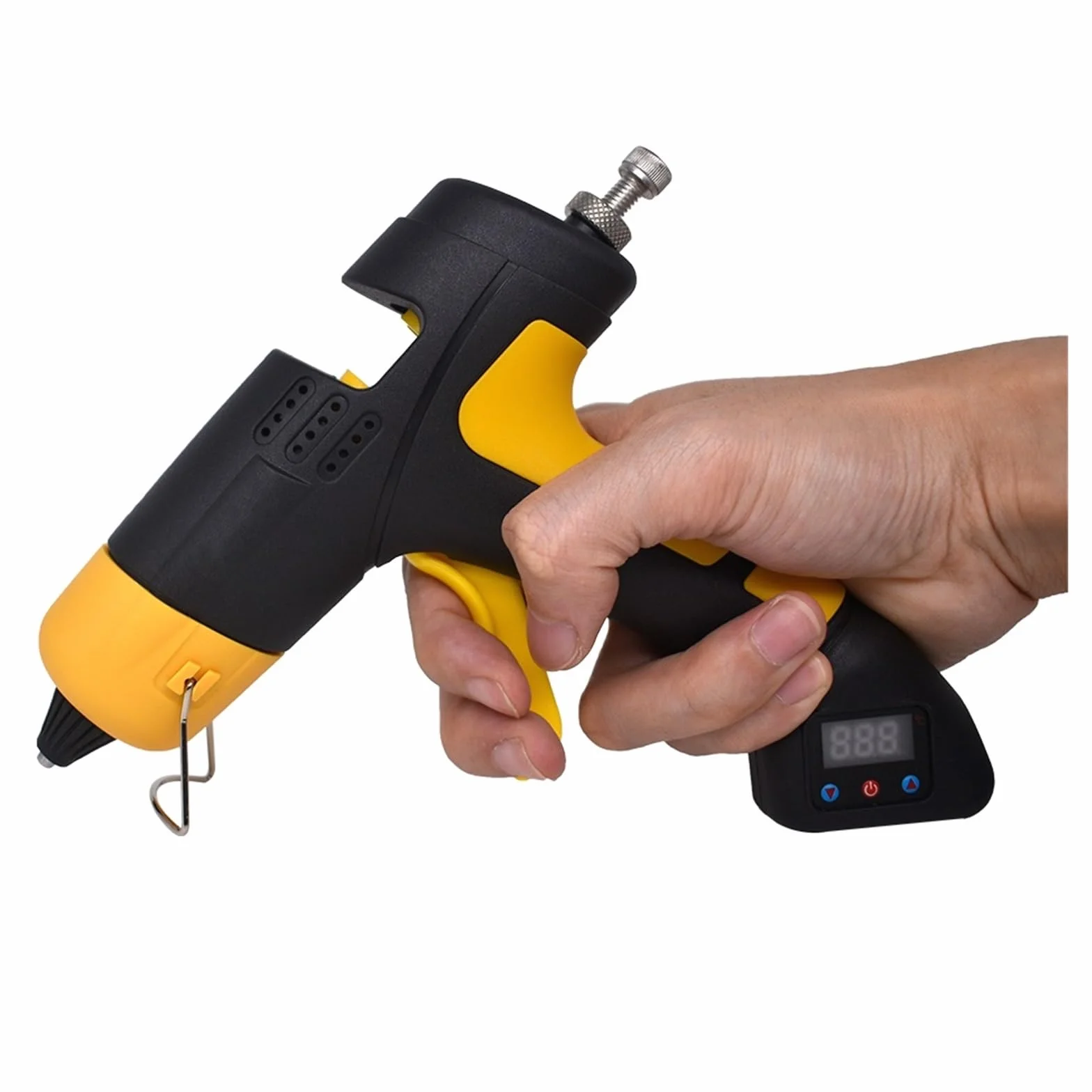 Pistolet Do Kleju Na GorąCo 60w Bezprzewodowy Akumulator Litowy Pistolet Do Klejenia Na Gorąco Cyfrowy Wyświetlacz Regulacja Temperatury Użyj 7mm Klej W Sztyfcie Bezprzewodowe Narzędzie Do Naprawy(SET