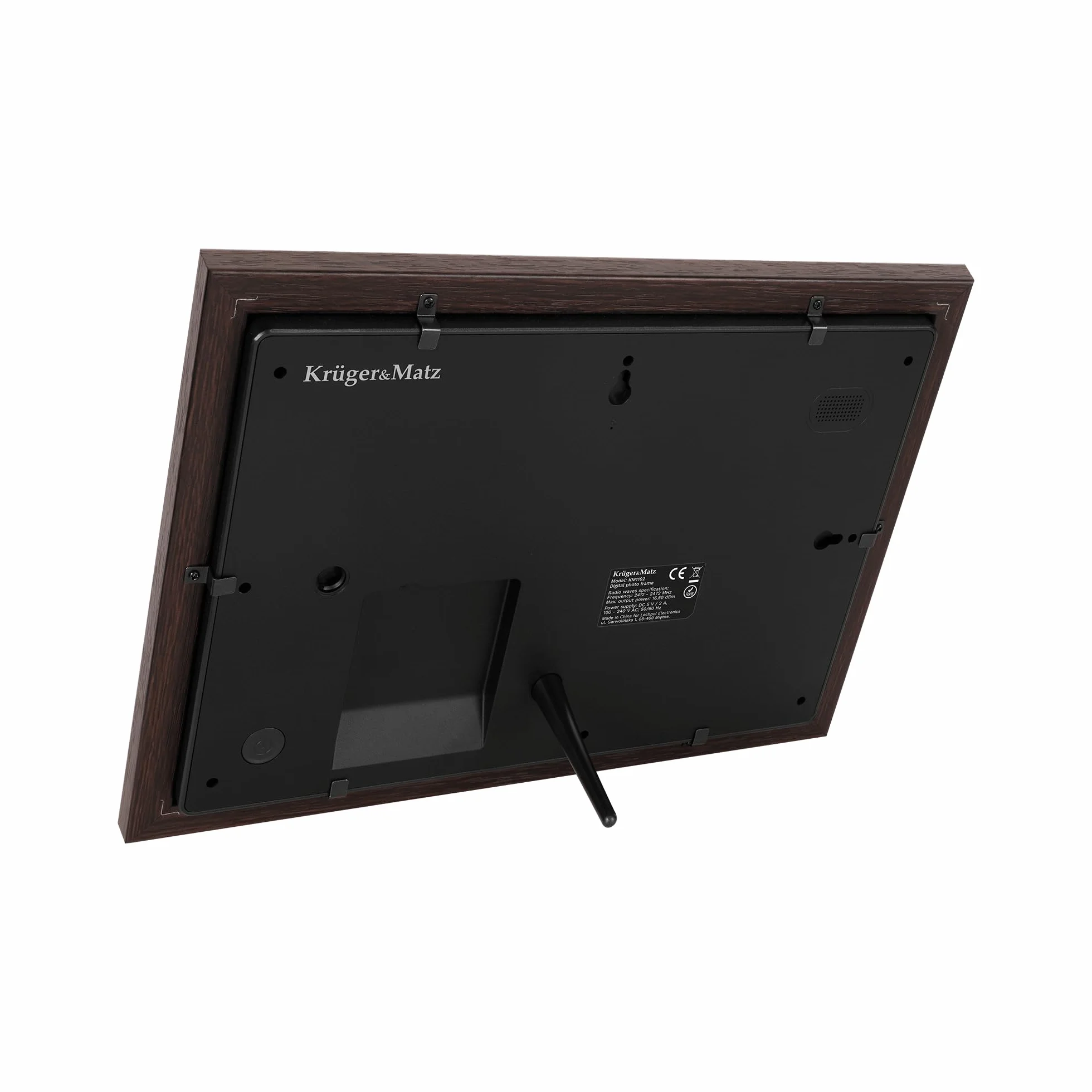 Krüger&Matz Cyfrowa Ramka na Zdjęcia FRAMEO 1280x800 px 10,1" Wi-Fi MicroSD Odtwarzanie Klipów Wideo Timer Pogoda Drewniana Ramka KM1102