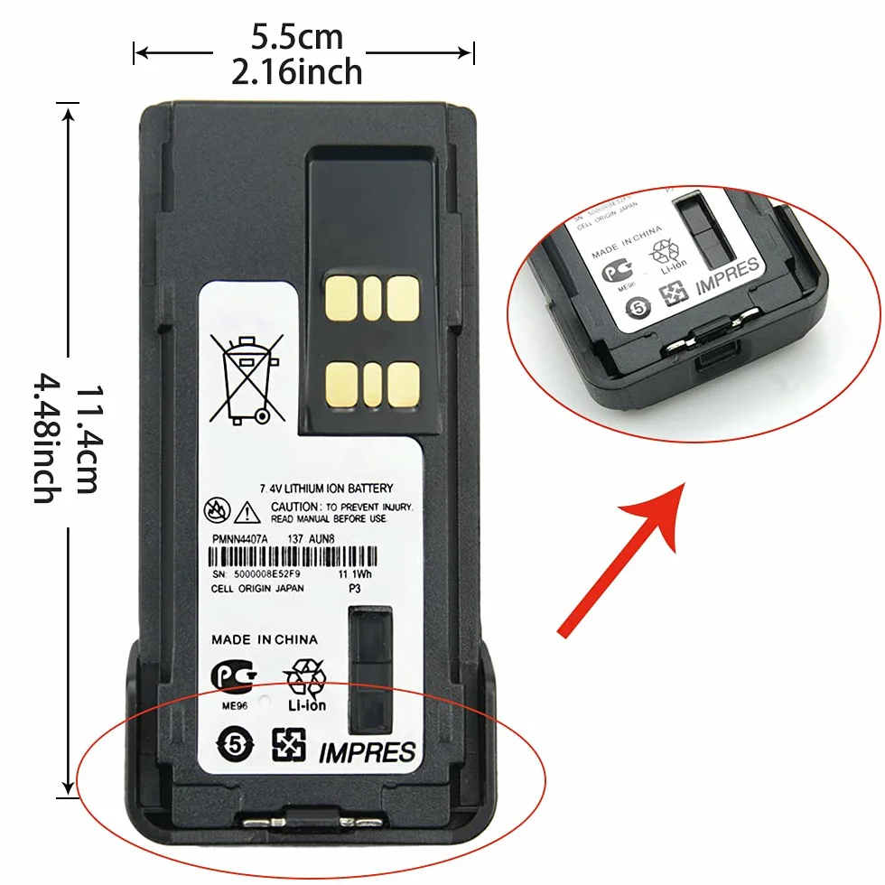 PMNN4407A IMPRES Bateria do Motorola XPR3300 XPR3500 XPR7350 XPR7380 APX 1000 DP4800 XiR P8668 Bateria zamienna do radia dwukierunkowego