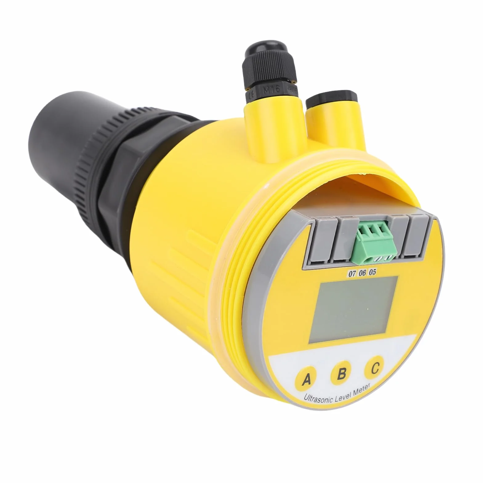 FILFEEL Miernik 0–10 M Wyświetlacz LCD 24 V DC z Wyjściem 4–20 MA IP65 do Wytwarzania Energii Ścieki Górnicze Żółty