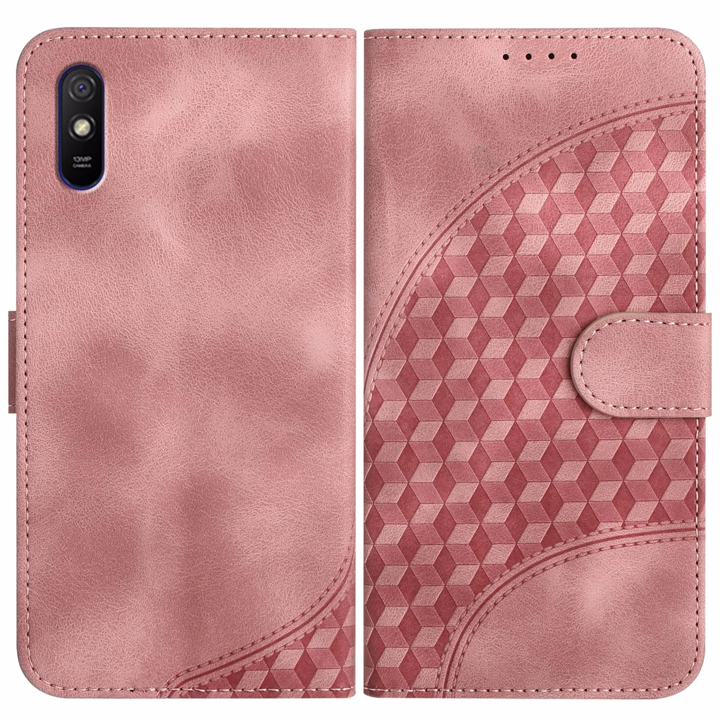 Etui na telefon komórkowy do Xiaomi Redmi 9A / Redmi 9AT, z przegródką na karty, funkcja stojaka, magnetyczne, etui ze skóry poliuretanowej (PU), etui z klapką, kompatybilne z Redmi 9A