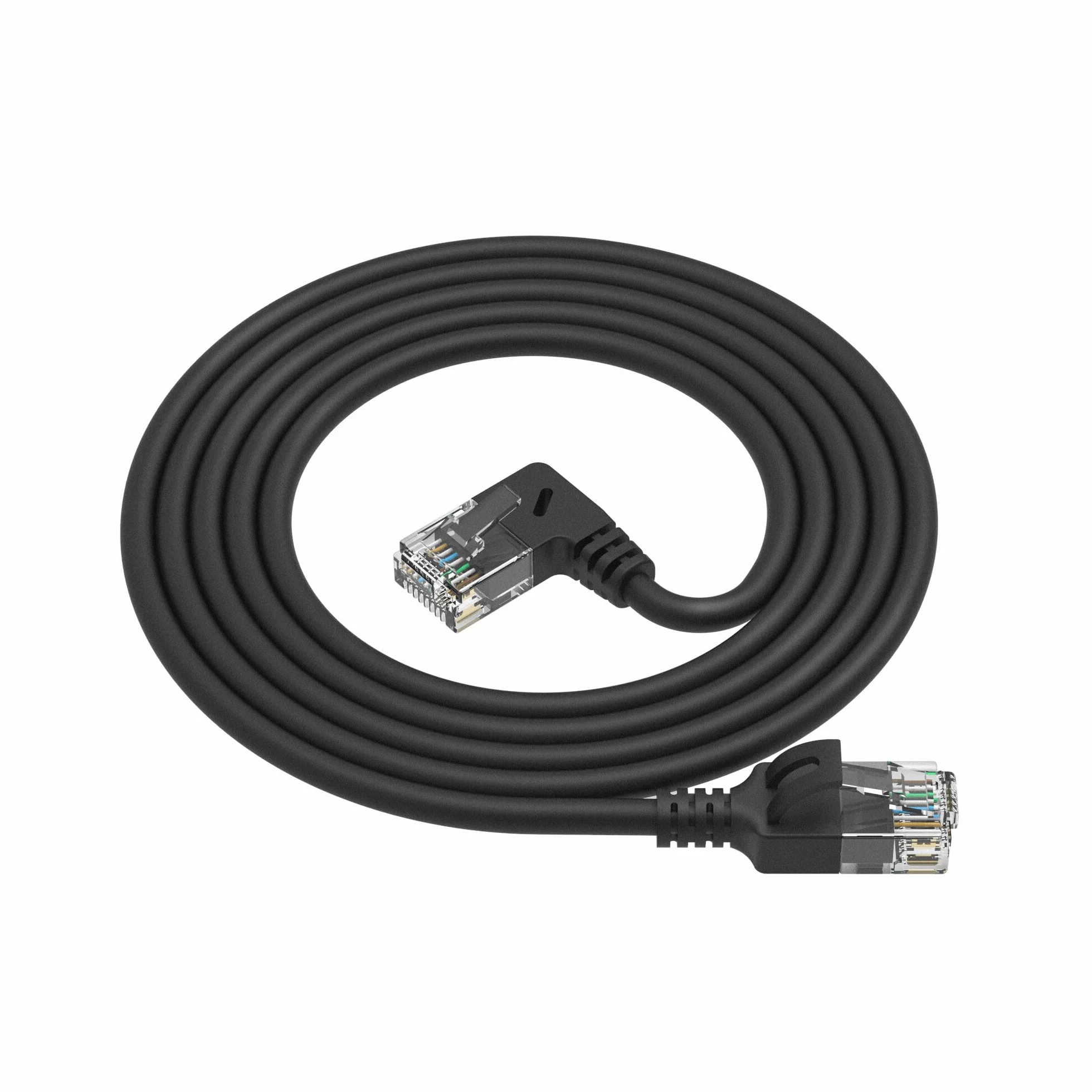 ACT CAT6A kabel sieciowy 90° kątowy w prawo U/UTP LSZH LAN 3,6 mm Slimline Ethernet RJ45 1,5 m