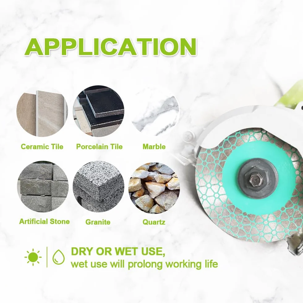 Diamentowa tarcza do cięcia płytek, 125 mm, 2 sztuki, do cięcia i szlifowania porcelany, ceramiki, marmuru, kamienia sztucznego