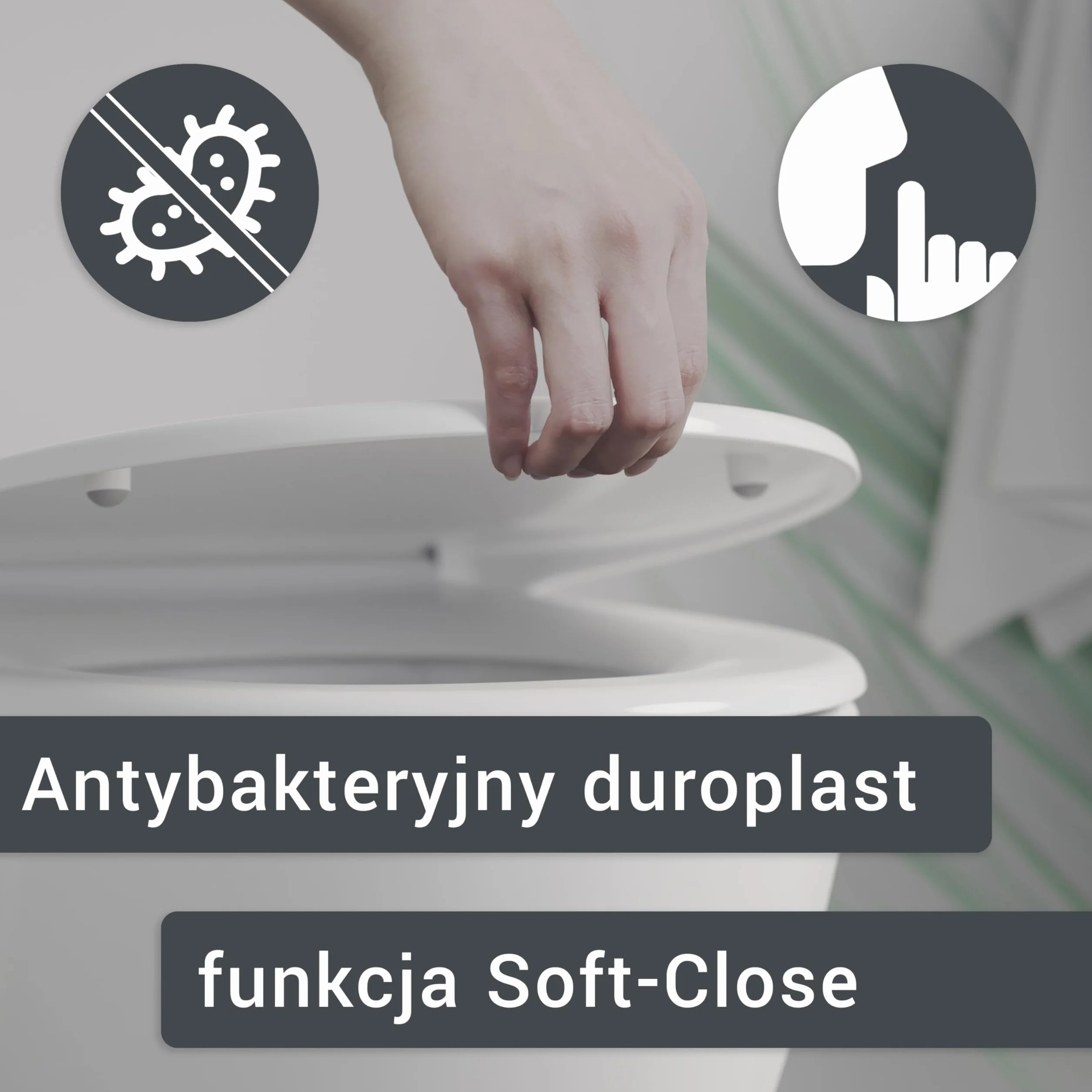 Bernstein U2004 deska sedesowa wolnoopadająca Softclose - duroplast antybakteryjny, szybki demontaż Take-Off, biała deska WC, uniwersalna pokrywa sedesowa
