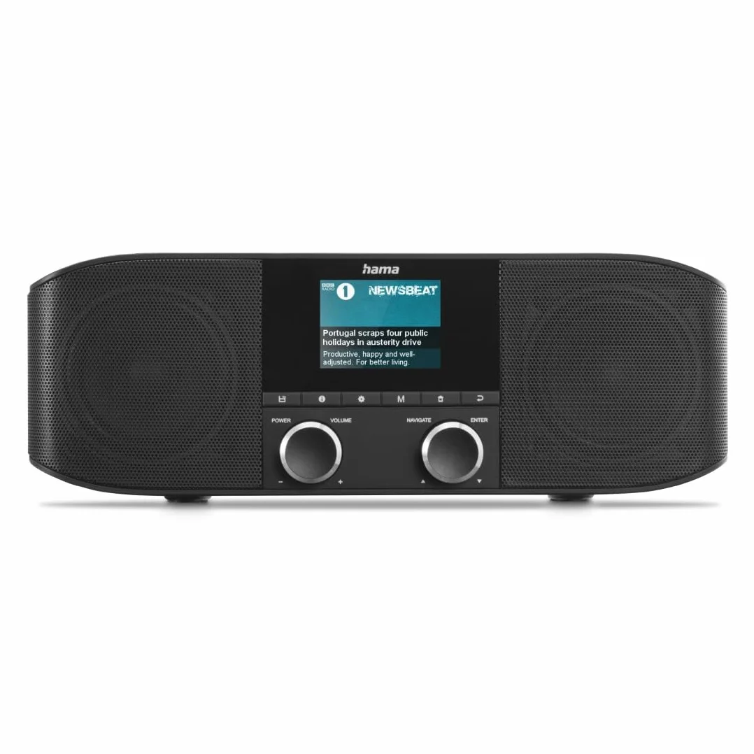 Hama DAB Plus Radio Kuchenne Bluetooth DR1410BT Cyfrowe Stereo Budzik AUX 3,5 mm FM Kolorowy Wyświetlacz Czarny