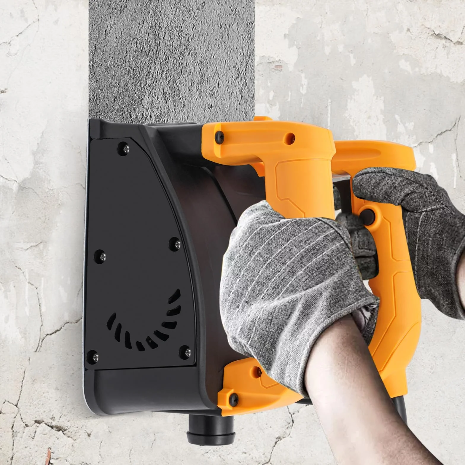 Elektryczna strugarka ścienna, strug ręczny o mocy 1200 W, przenośna strugarka walcowa z kablem do tynku piaskowego i ścian cementowych/szpachlowych (Flat)