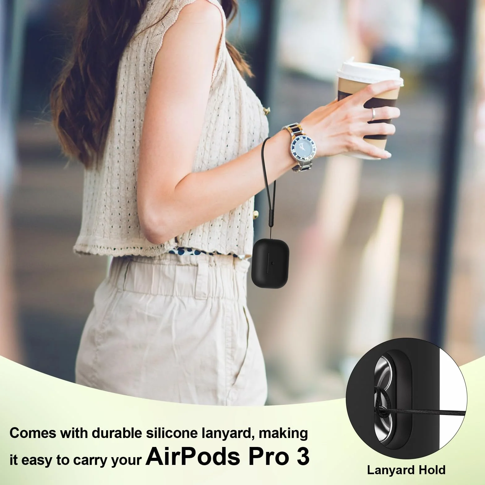 Etui silikonowe do AirPods Pro 3, odporne na wstrząsy, upadki i zarysowania, czarne