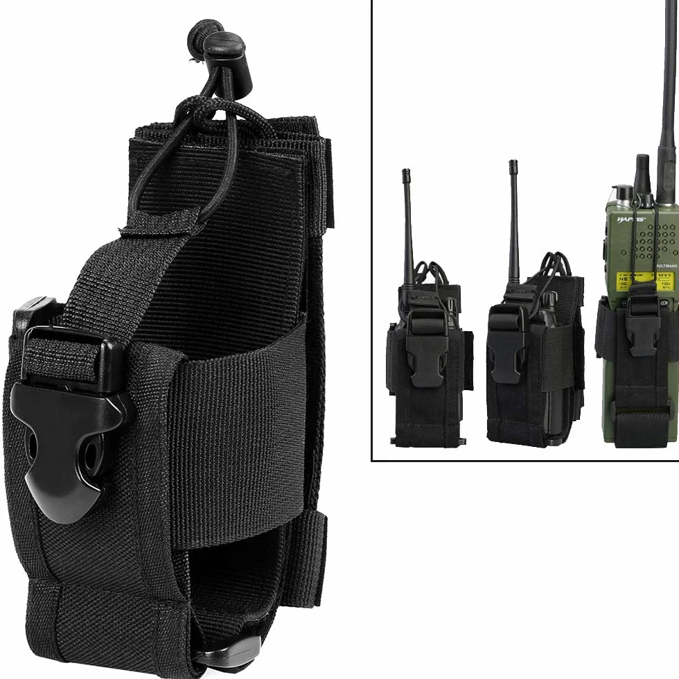 Kyrio uchwyt na radio regulowany pojemnik do przechowywania narzędzi Molle kabura na radio Walkie Talkie Heavy Duty Holder czarny