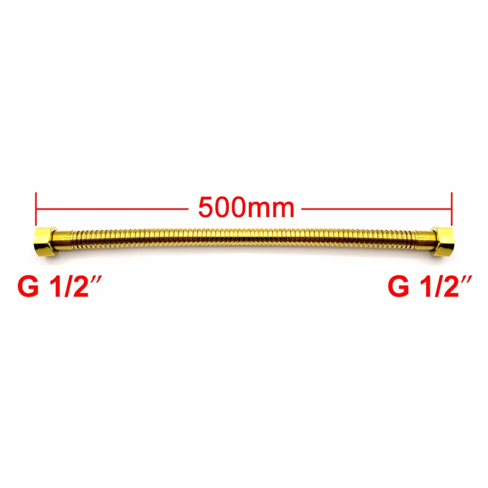 Wąż głowicy prysznicowej, Węże prysznicowe Wąż hydrauliczny 1/2 kątowy zawór przyłączeniowy do wymiany 50 cm(F)