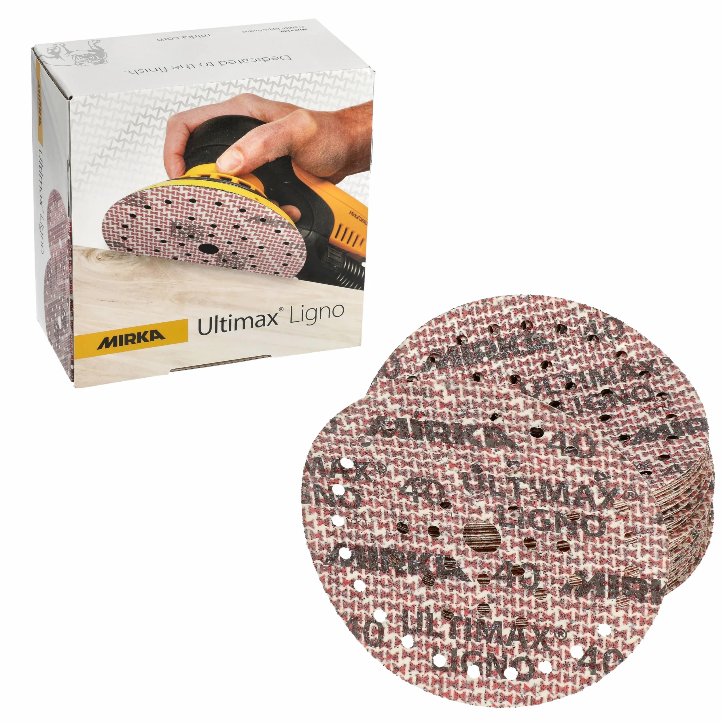Mirka - abrasive sheets - Ultimax Ligno 150 mm rzep Multifit | Uniwersalne arkusze ścierne z rzepem do szlifierek 150 mm wysoka trwałość i skuteczność szlifowania