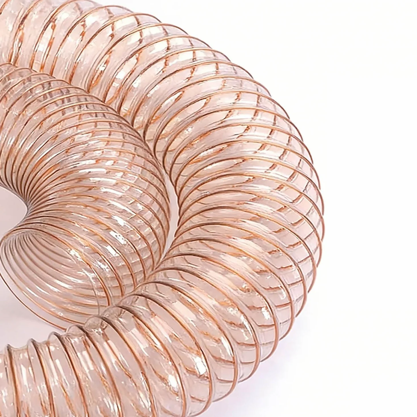 Wąż próżniowy PU, przezroczysty, ciężki przewód spiralny PU, 1 m x 25 mm, do warsztatu, zbierania kurzu, elastyczna rura ssąca do elektronarzędzi