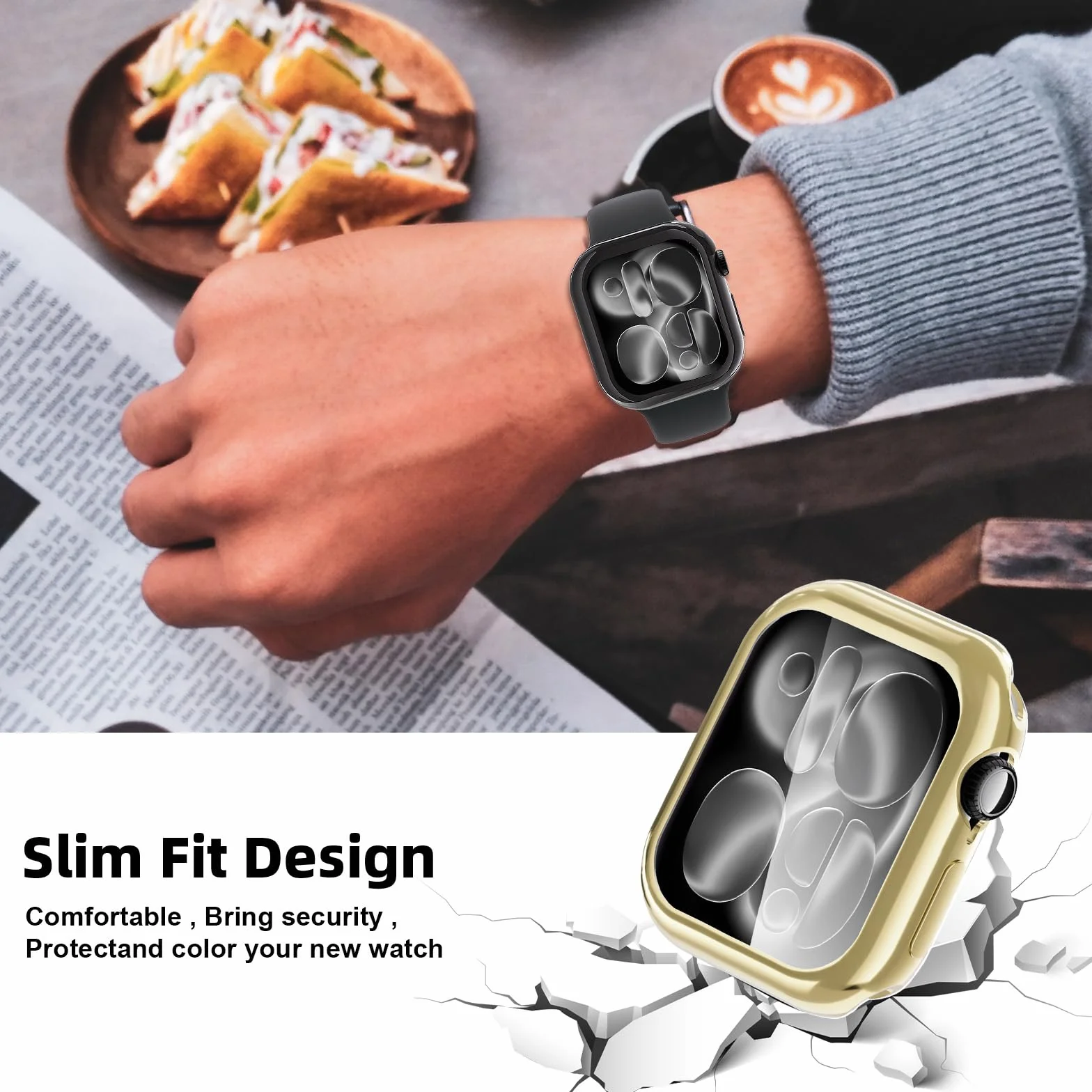 Etui ochronne Apple Watch Series 11 46 mm TPU 4 sztuki folia ochronna
