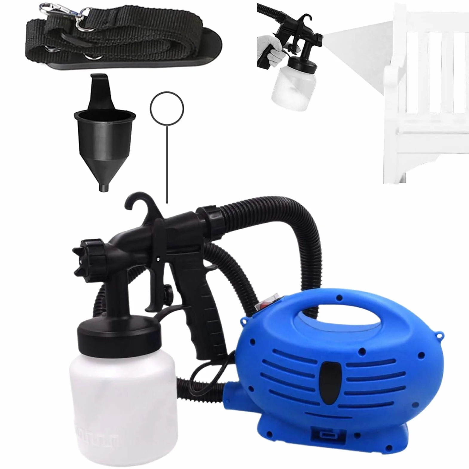 Elektryczny Pistolet Do Malowania Natryskowego Elektryczne Narzędzie | Pojemnik 800ml Narzędzia Do Remontu I Modernizacji Domu Do Mebli, Domu, Wnętrz, Zewnętrznych Ścian, Drzwi,