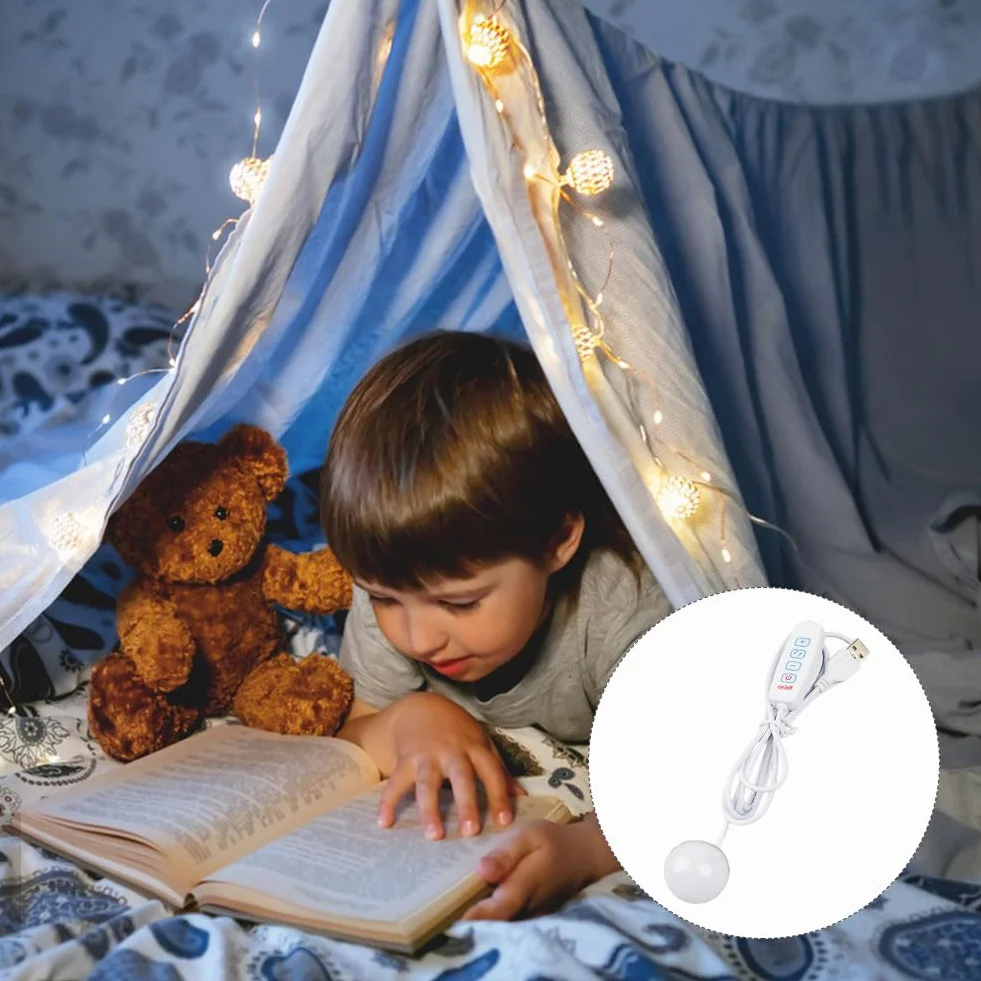 Mini Lampa Magnetyczna USB 3W 5V LED Lampka Nocna z Przełącznikiem, 3 Tryby Temperatury Barwowej