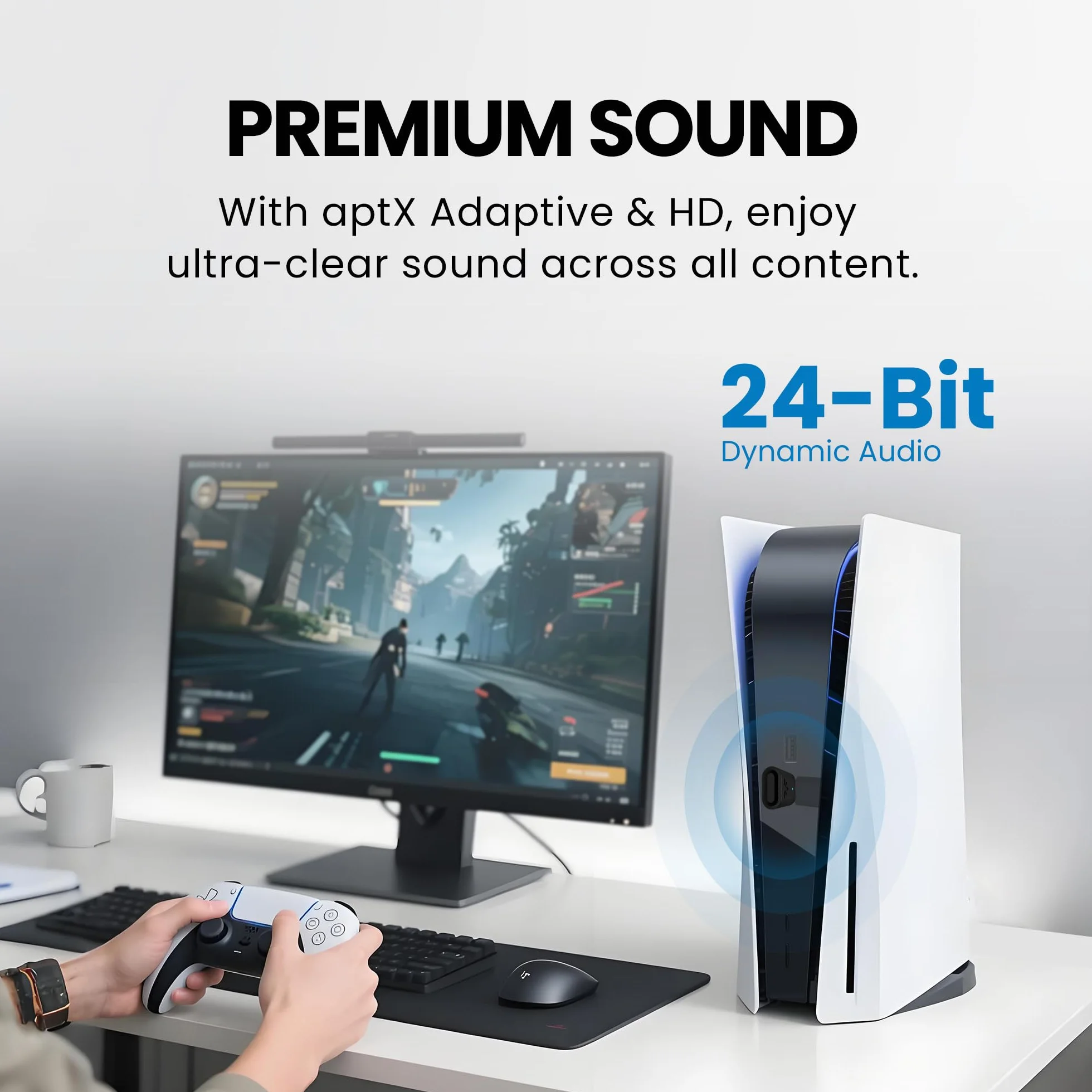 Avantree C81-Gaming adapter audio USB-C Bluetooth 5.3 PS5 Qualcomm aptX Adaptive HD