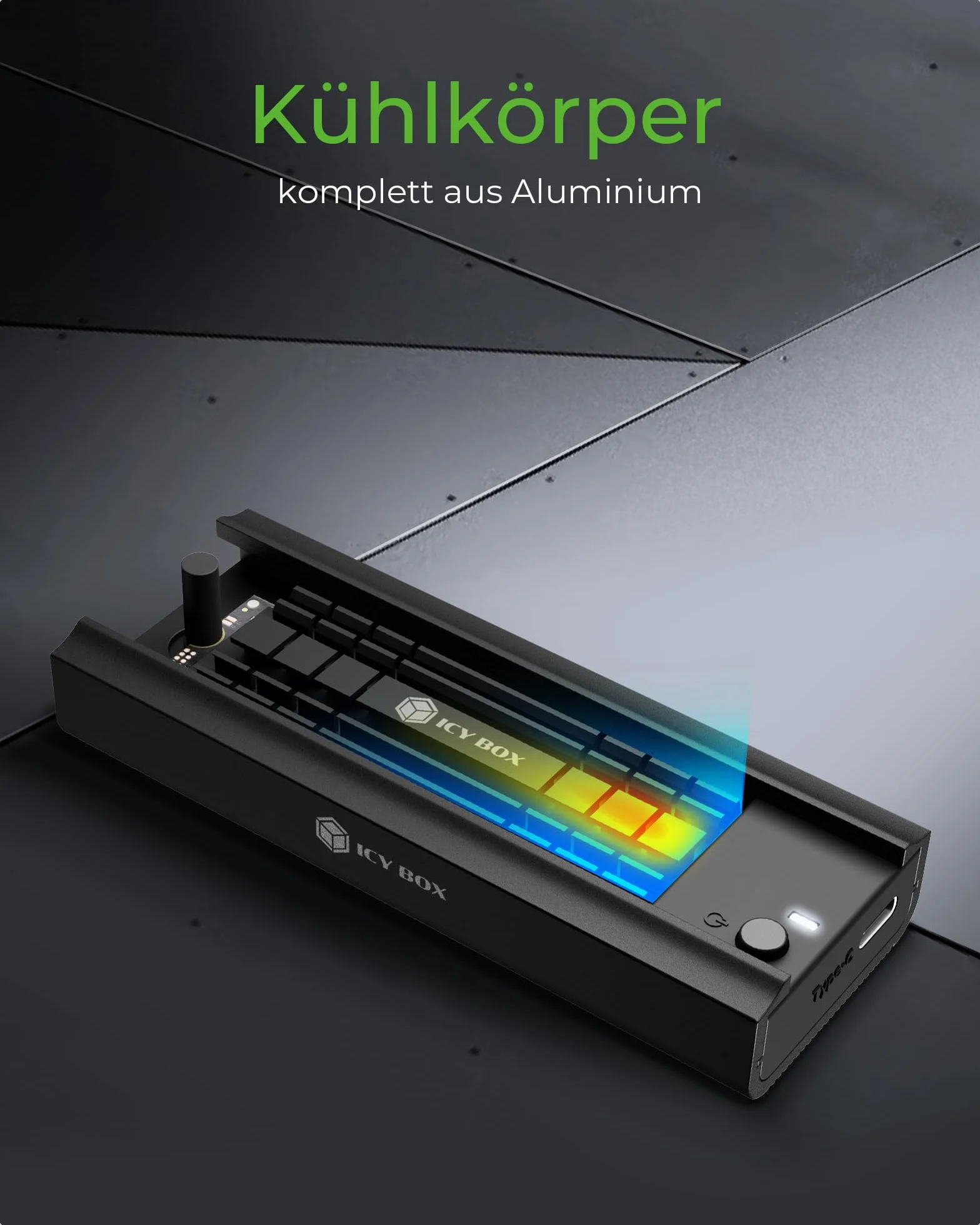 ICY BOX IB-180MC-C31 NVMe SATA Dock USB 3.2 Gen 2 Type-C werkzeuglos Aluminium schwarz