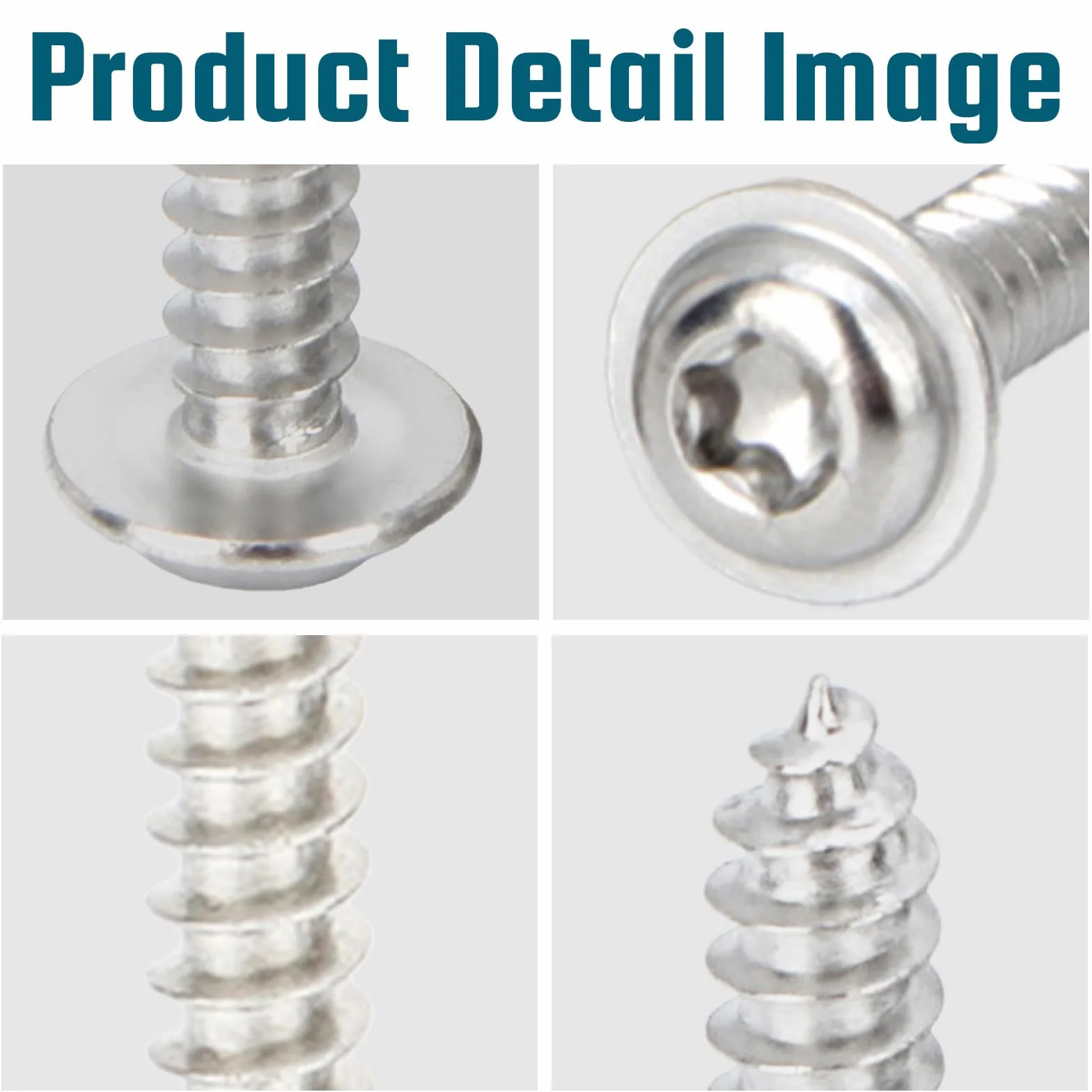50 sztuk Śrub do Drewna M3x16mm Torx z Łbem Płaskim, Śruby do Blachy ze Stali Nierdzewnej z Łbem Płaskim i Podkładką, A2 V2A Nierdzewne, Samogwintujące