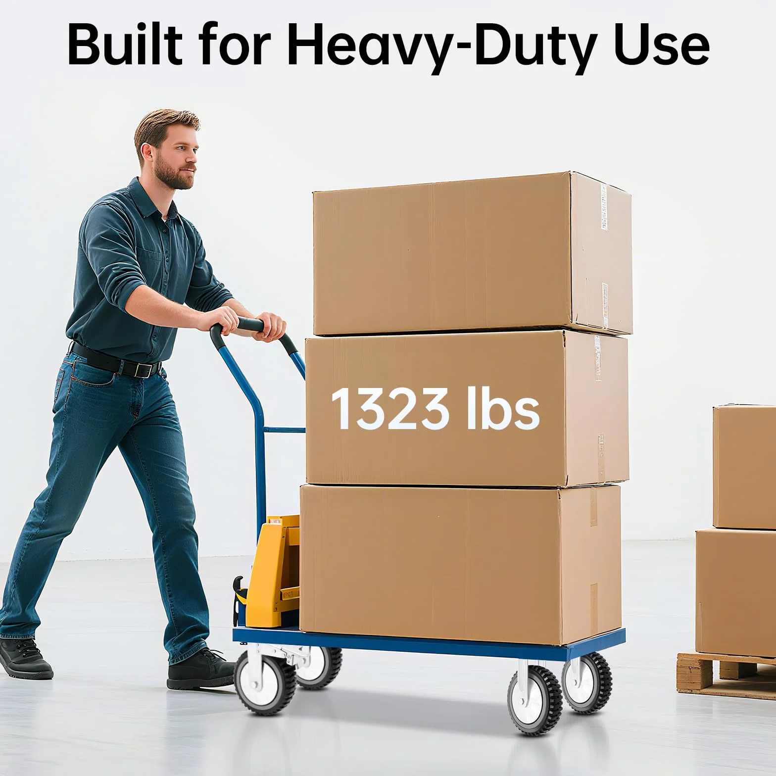 Rolki do dużych obciążeń, 200 mm, zestaw 4 sztuk, rolki transportowe do 600 kg, kółka skrętne z hamulcem, kółka przemysłowe z podwójnym łożyskiem do warsztatu, wózka transportowego i wózka