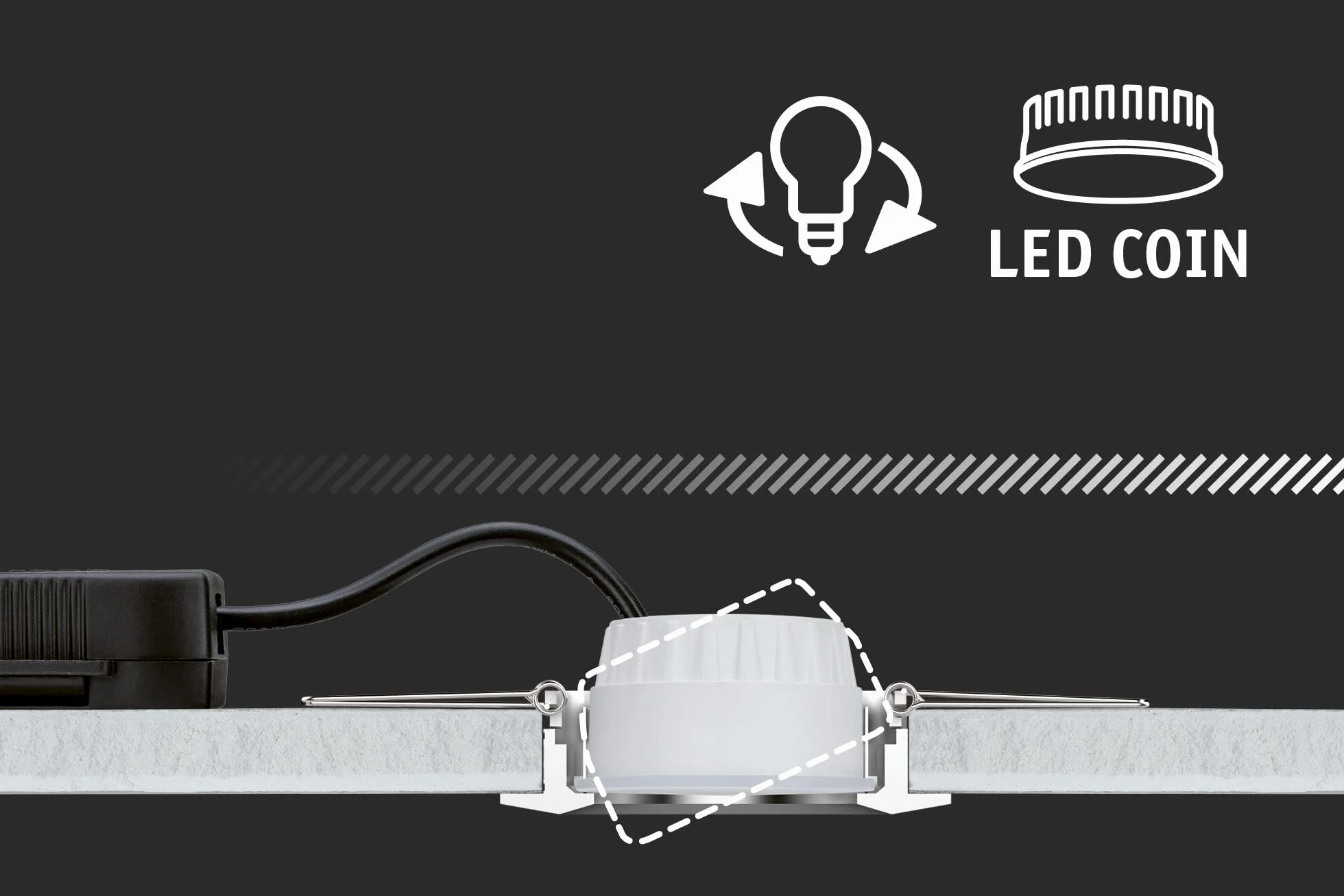 Paulmann 93684 Nova Plus LED oprawa do zabudowy, okrągła, wychylna, 3x6,8W, IP65, możliwość ściemniania, chrom, spot, aluminium, 2700K