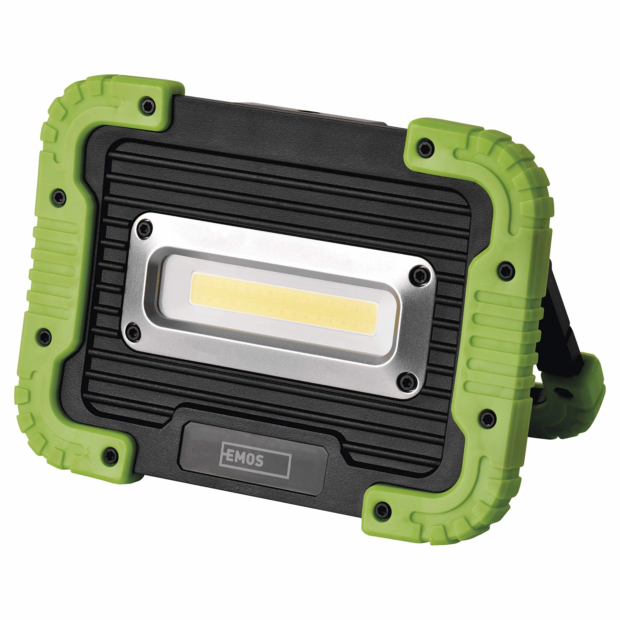 EMOS - Lampa robocza LED z możliwością ponownego ładowania, odporna na uderzenia i wodoszczelna, maks. 1000 lm, maks. 45 m, 3 tryby świecenia, 15,5 godziny, kabel micro USB, IP44, do użytku na