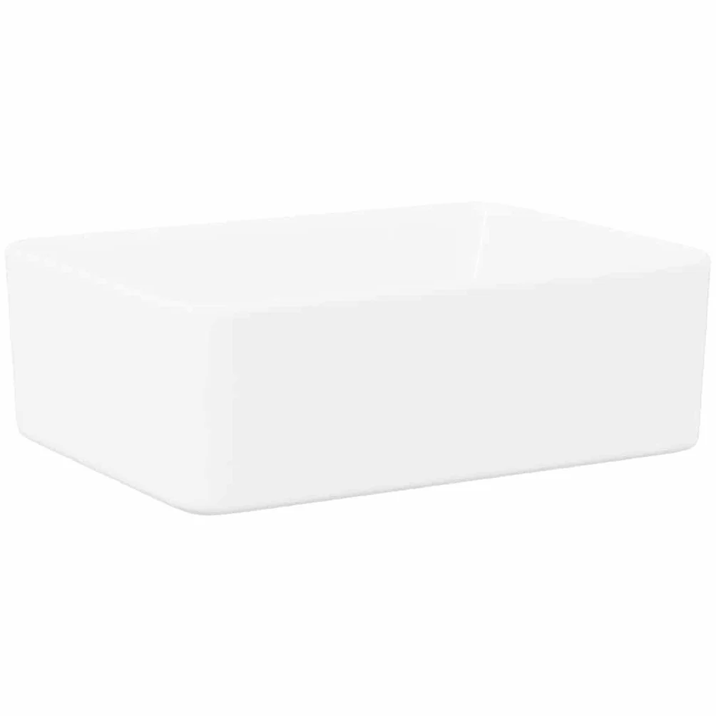 Umywalka 40x30x13 cm Ceramic White | Umywalka do montażu, otwór spustowy 4,5 cm, łatwy do czyszczenia, do łazienki lub toalety