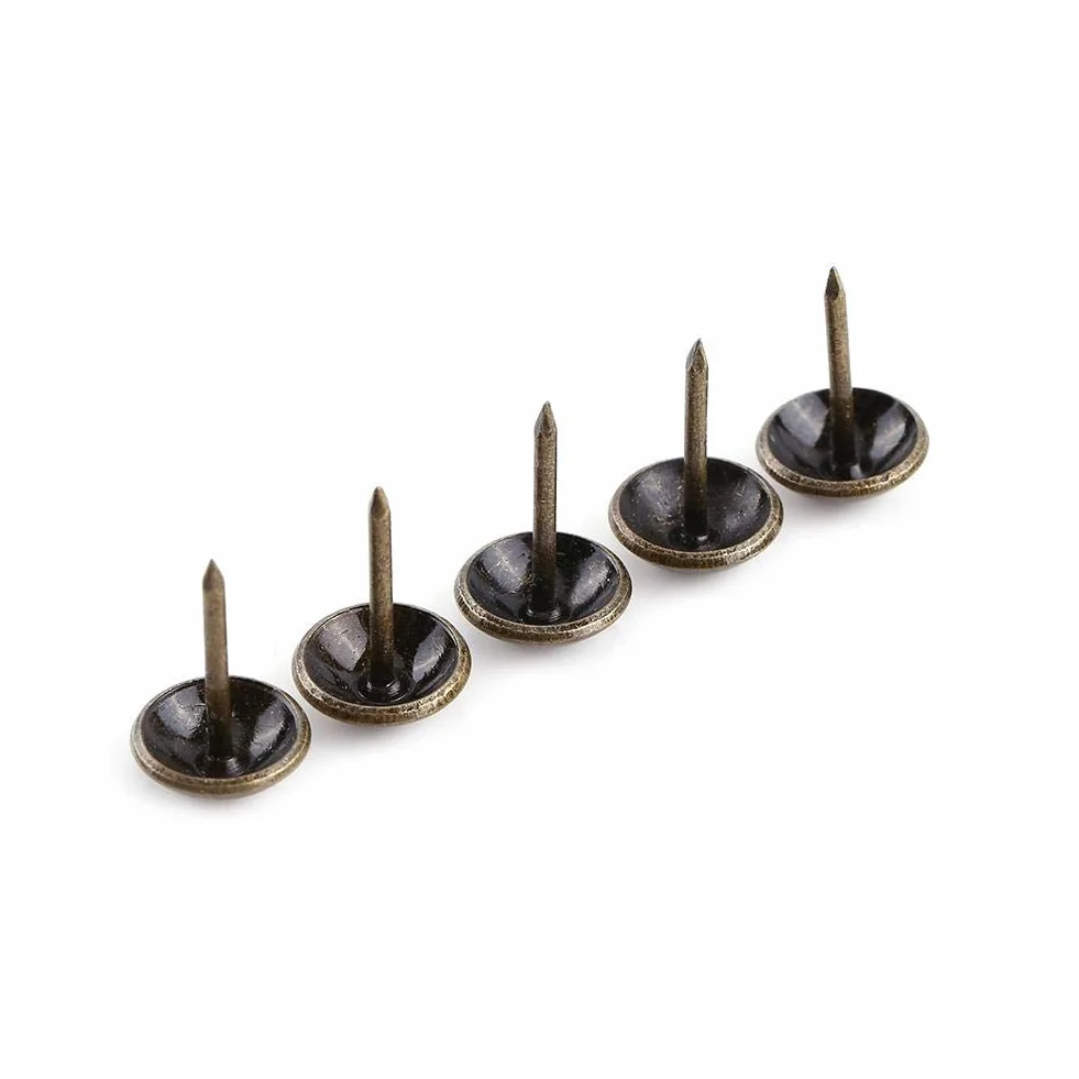 100 stücke Polster Tacks, Möbel Nägel Pins Sofa Rivet Polster Pins Handwerk Thumbtack Tack, Antike Messing(11 * 17mm)
