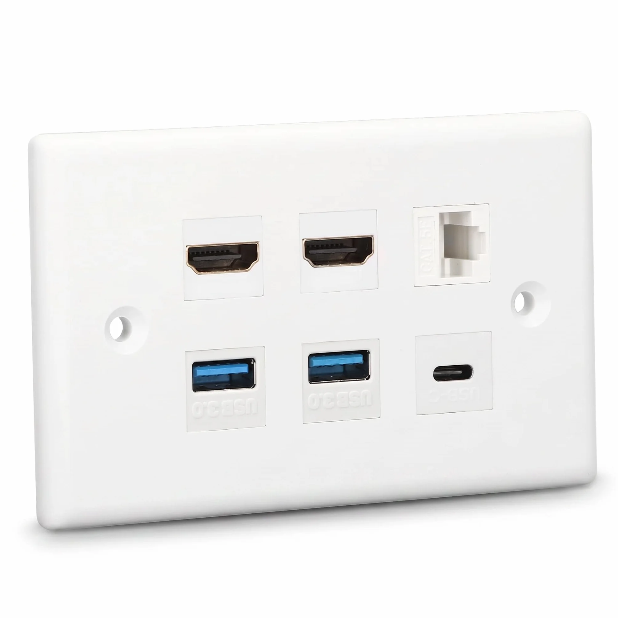 Bewinner 6-portowa płyta ścienna HDMI USB3.0 typ C RJ45 Cat6 Ethernet