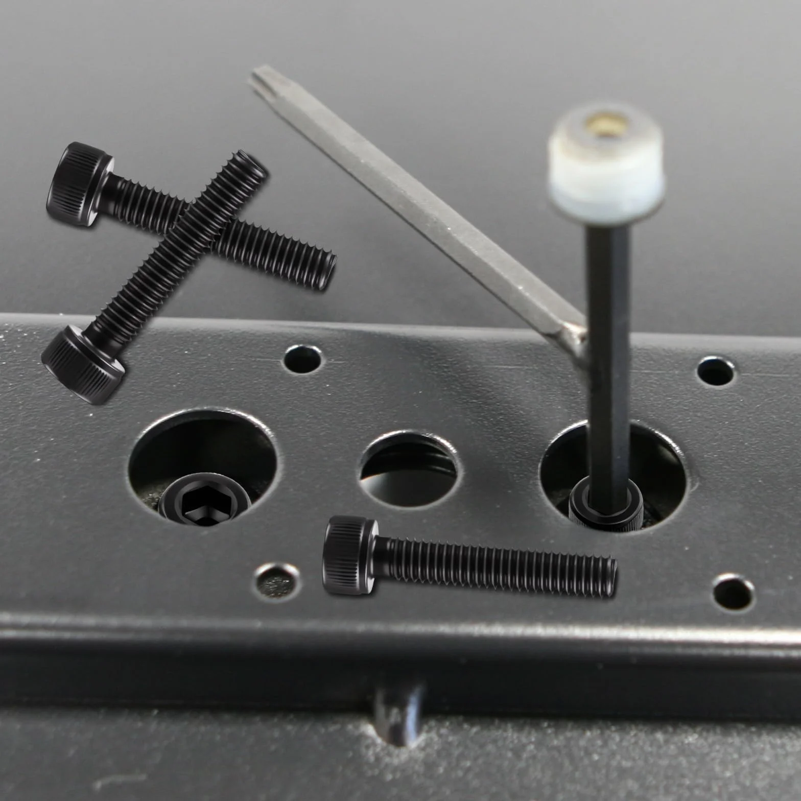 SWTYExt Śruby z łbem cylindrycznym M5 x 50 mm, czarne, 40 szt. śrub cylindrycznych z gniazdem sześciokątnym DIN 912, śruby ze stali węglowej, pełny gwint, śruby maszynowe, śruby imbusowe do akcesoriów