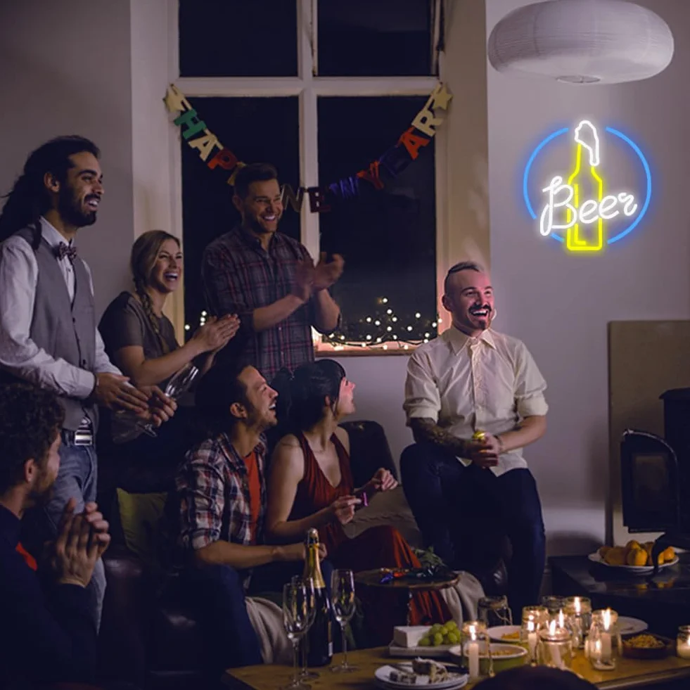 Neon Piwo Neon Znak USB Zasilany Neon Kieliszek do wina w kształcie Neon Pokój Bar Party Showcase Świąteczna dekoracja ścienna Neon