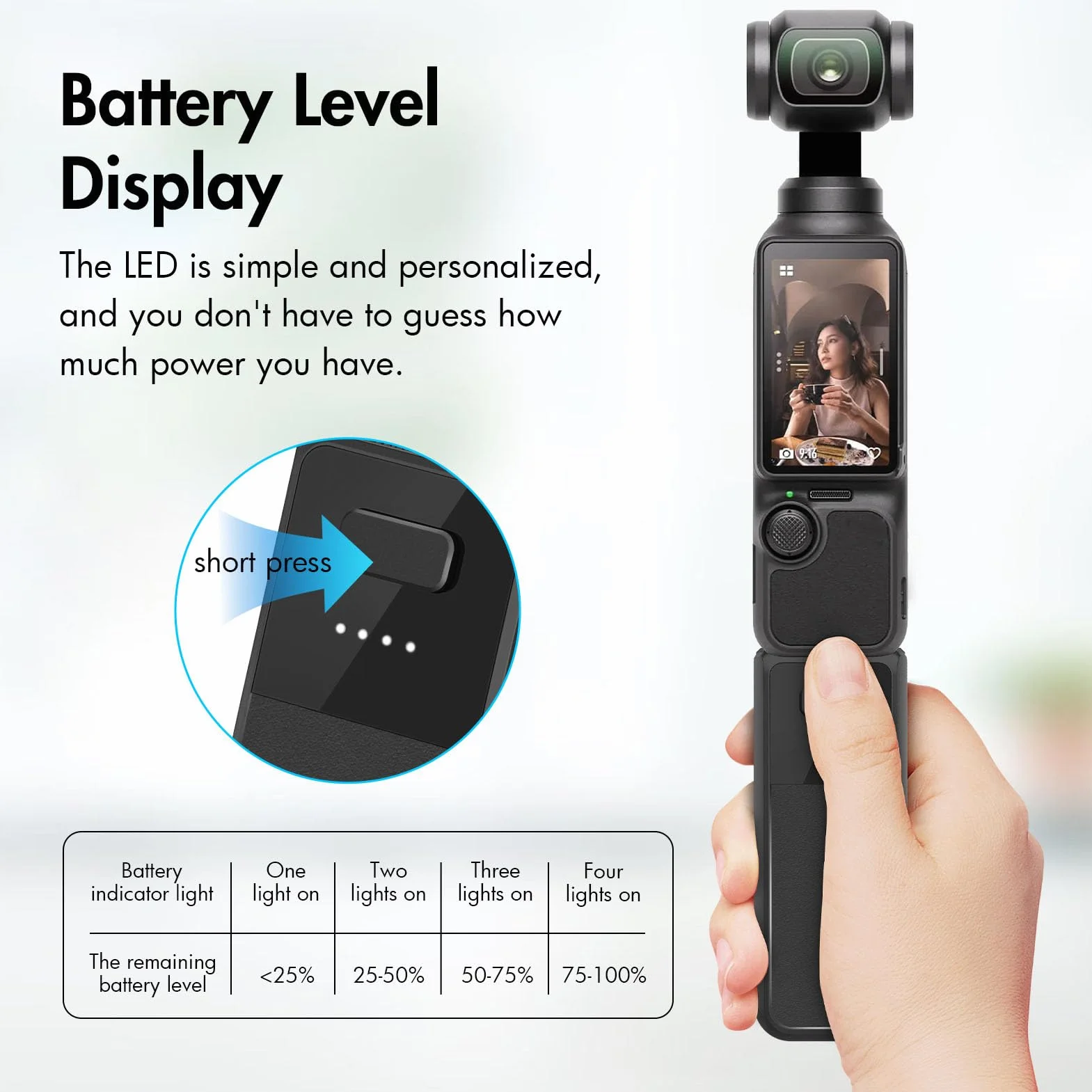 Uchwyt Baterii do Pocket 3, 2800 mAh Power Bank z Gwintem 1/4 Cala