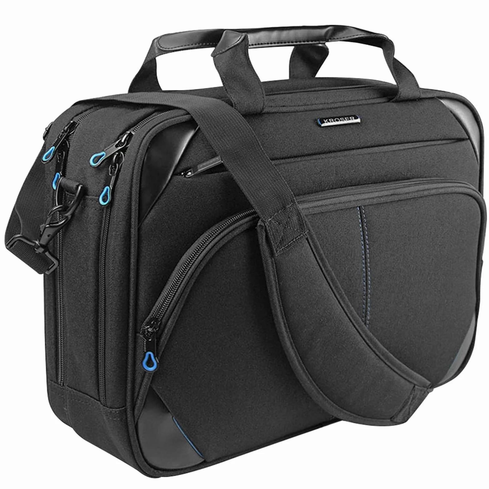 KROSER Torba na laptopa 15,6 cala wodoodporna listonoszka z kieszeniami RFID
