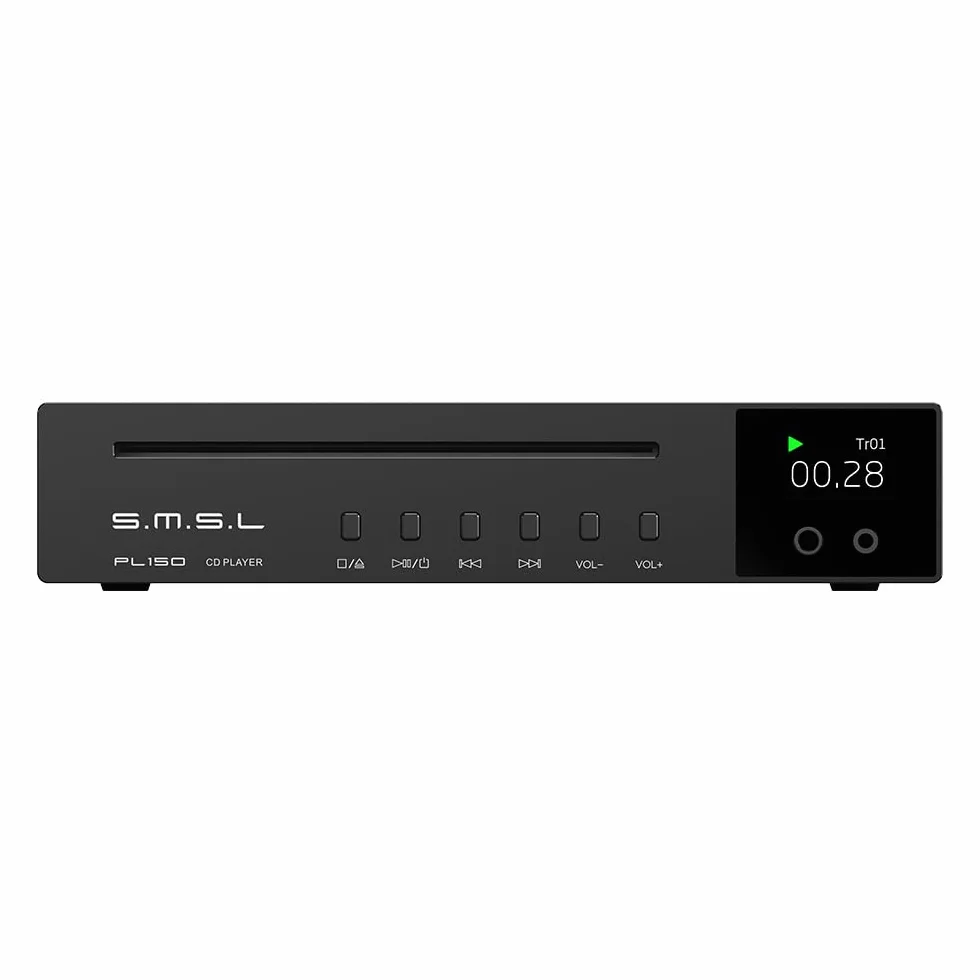 SMSL PL150 Odtwarzacz CD High Power CS43198 D/A chip, Standard/MQA-CD/HDCD, z RCA/3,5 mm i 4,4 mm wyjściem słuchawkowym/optycznym/koncentrycznym, do pojazdu/laptopa/telewizora/PC, wzmacniacza